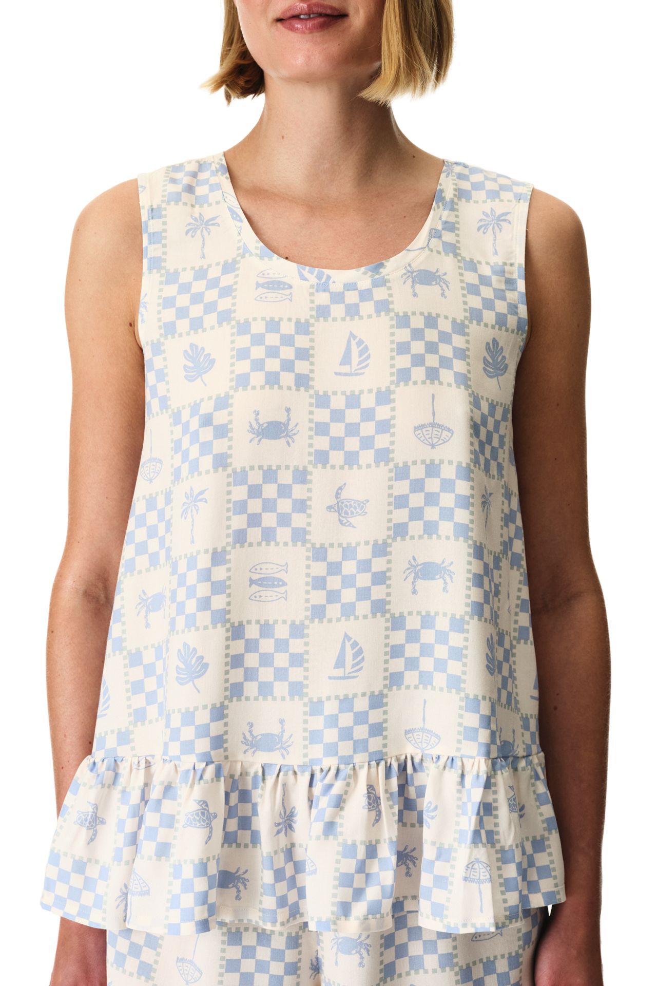 PENTI Sun Kissed Checked Strappy Pajama Top 2