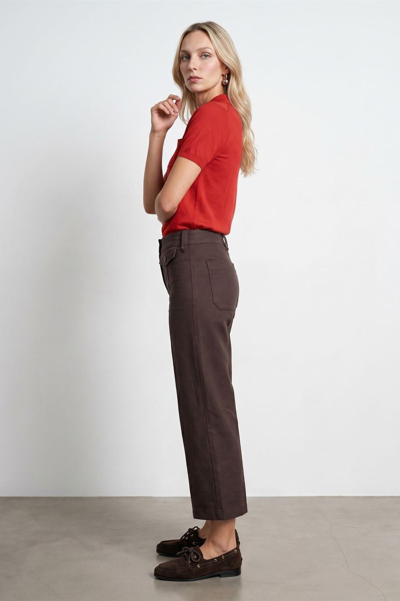 DILVIN High-Waist Cotton Poplin Capri Culottes 4