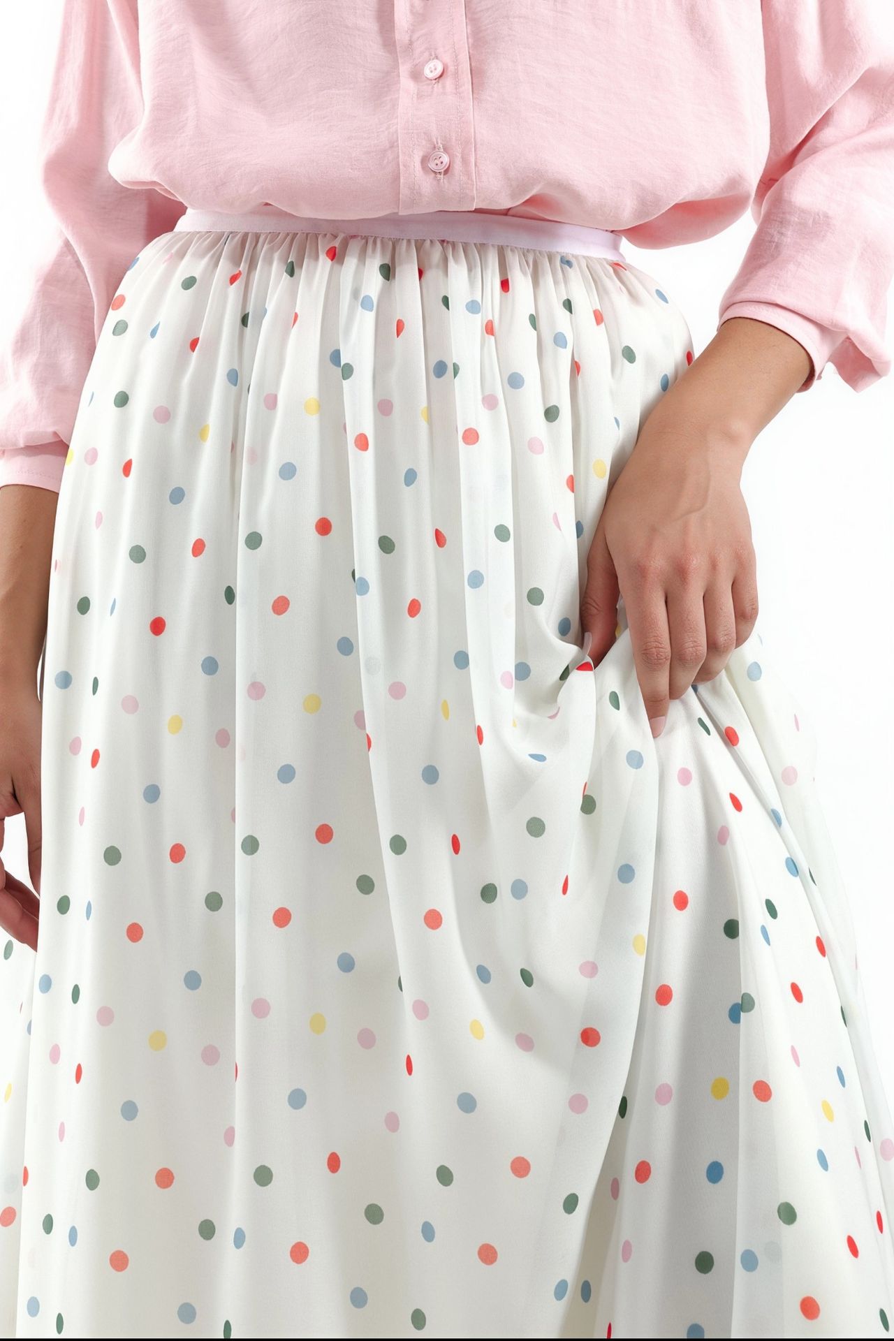 BDART High-Waist Polka Dot Maxi Skirt 4
