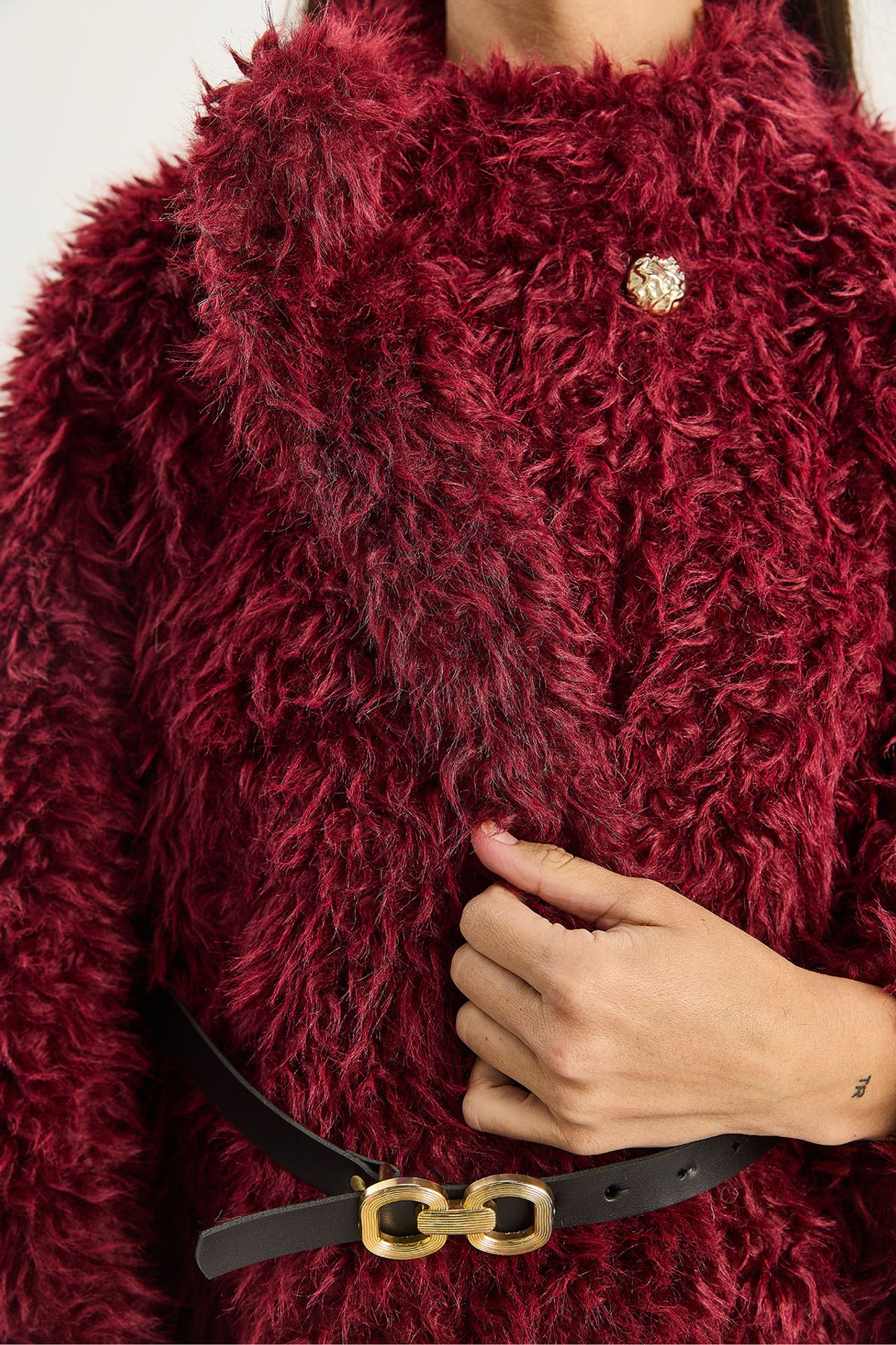 LUCCI Oversize Plush Coat with Jacket Collar 6