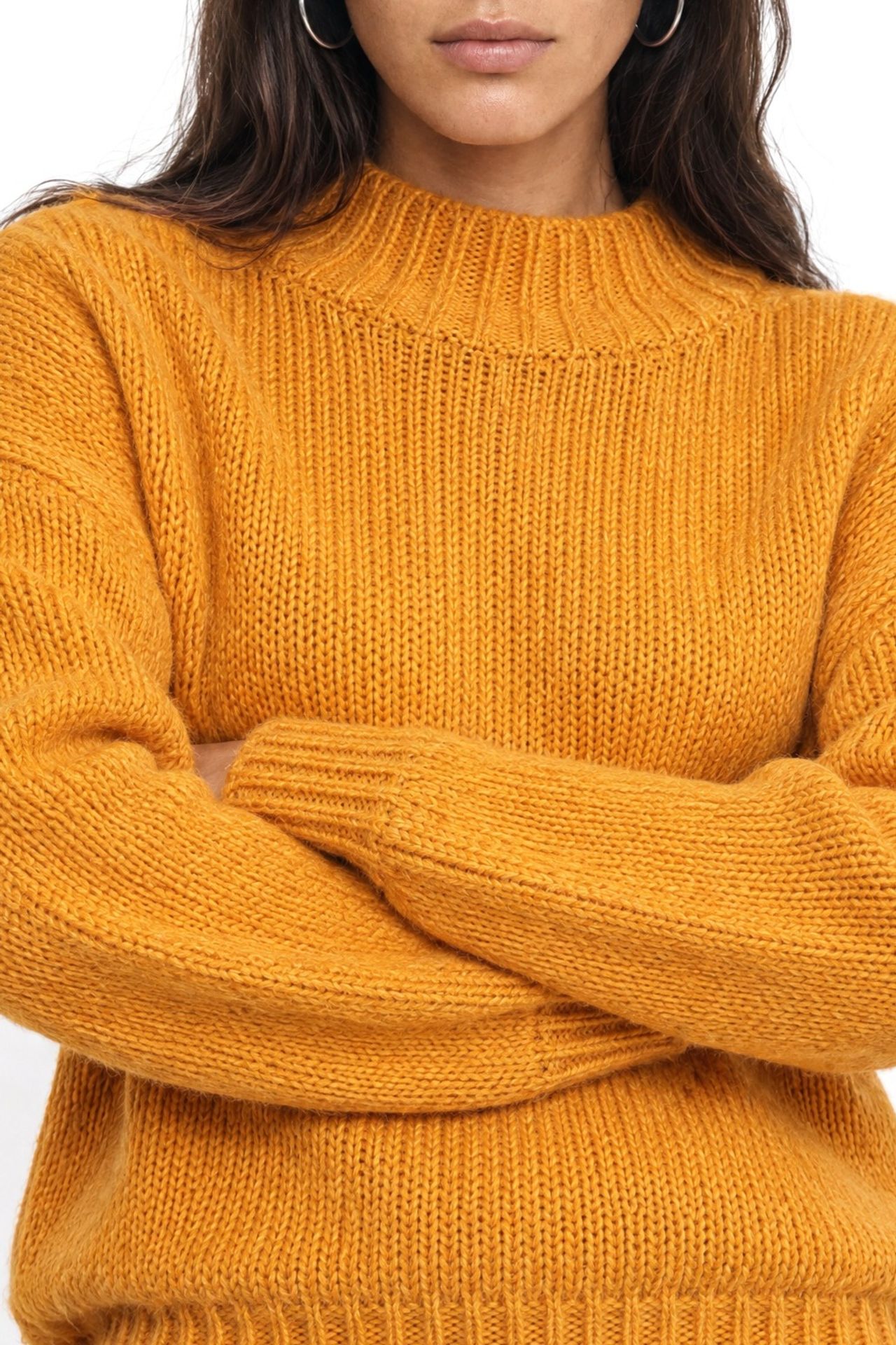 Mixray Relaxed Fit Crew Neck Thick Knit Sweater 4