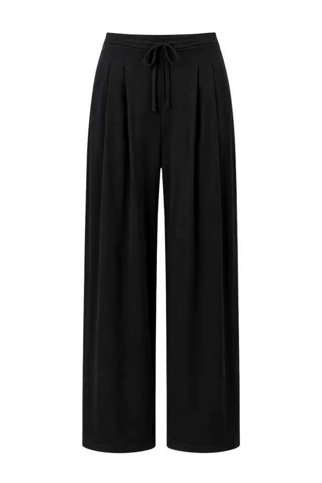 MIXRAY Women's High-waist Wide-leg Jersey Trousers