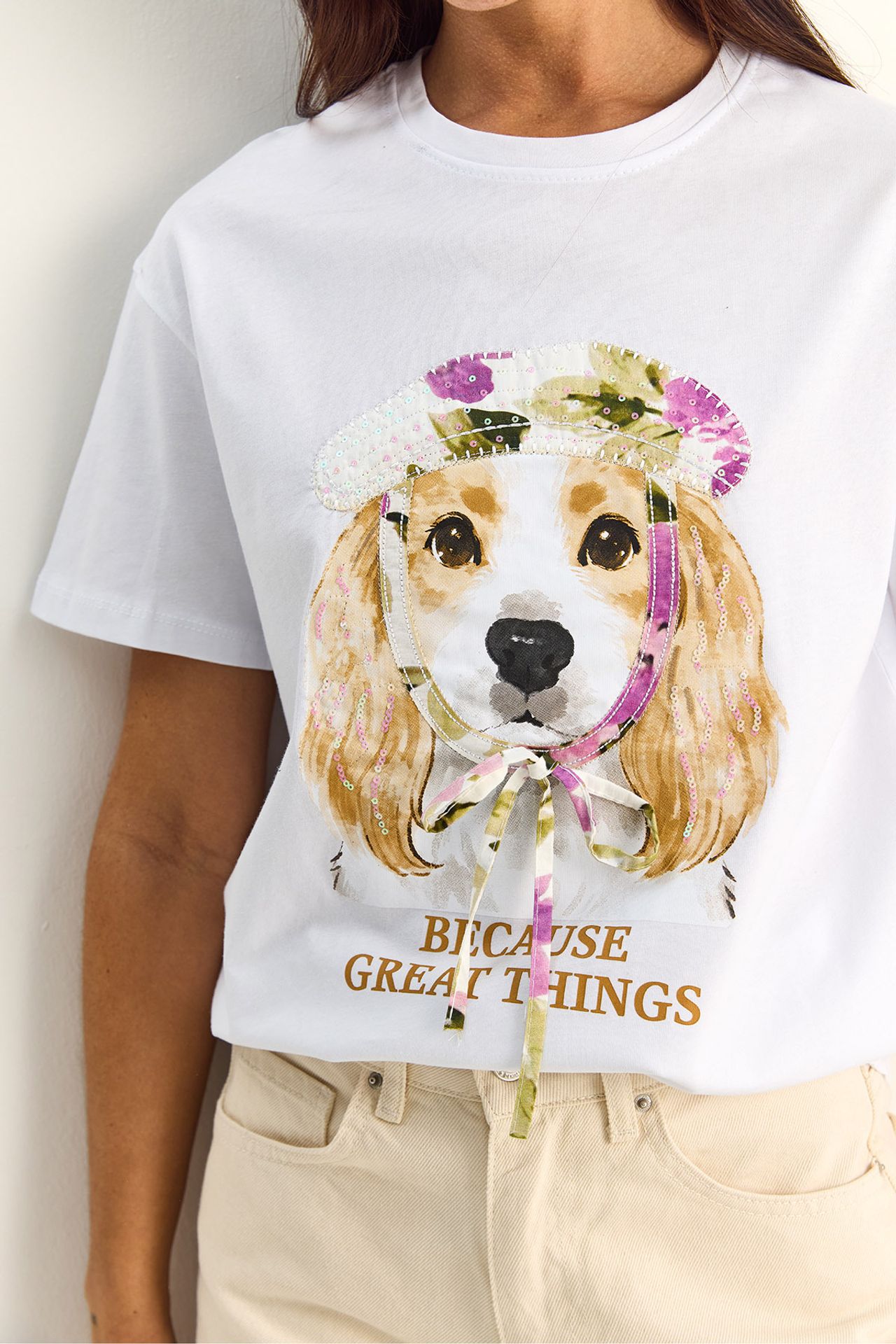 LUCCI Sequin Printed Crew Neck T-Shirt 5