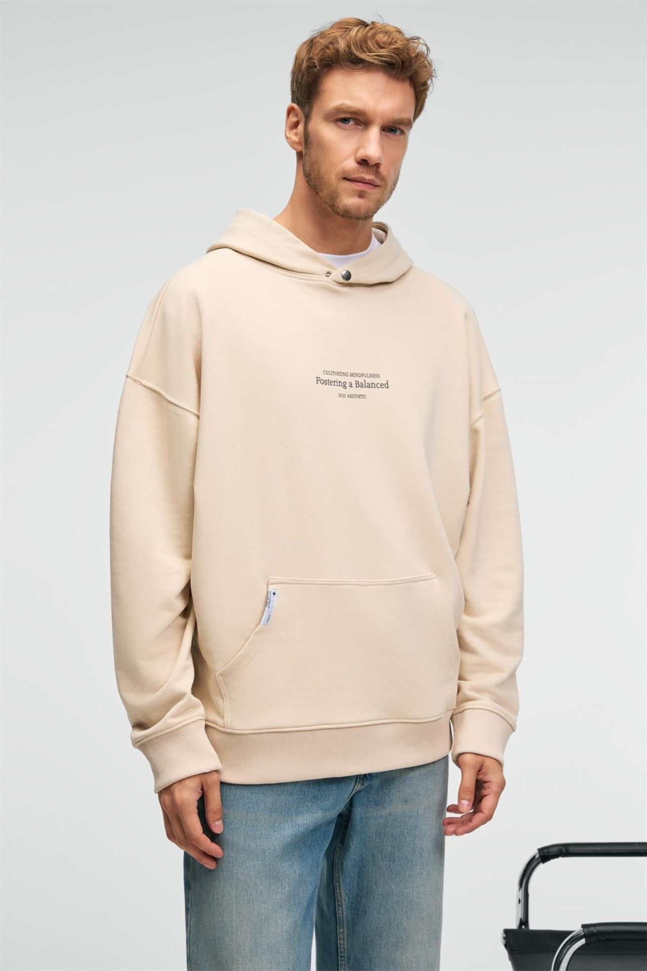 GRIMELANGE Baskılı Kapüşonlu Cepli Sweatshirt 6