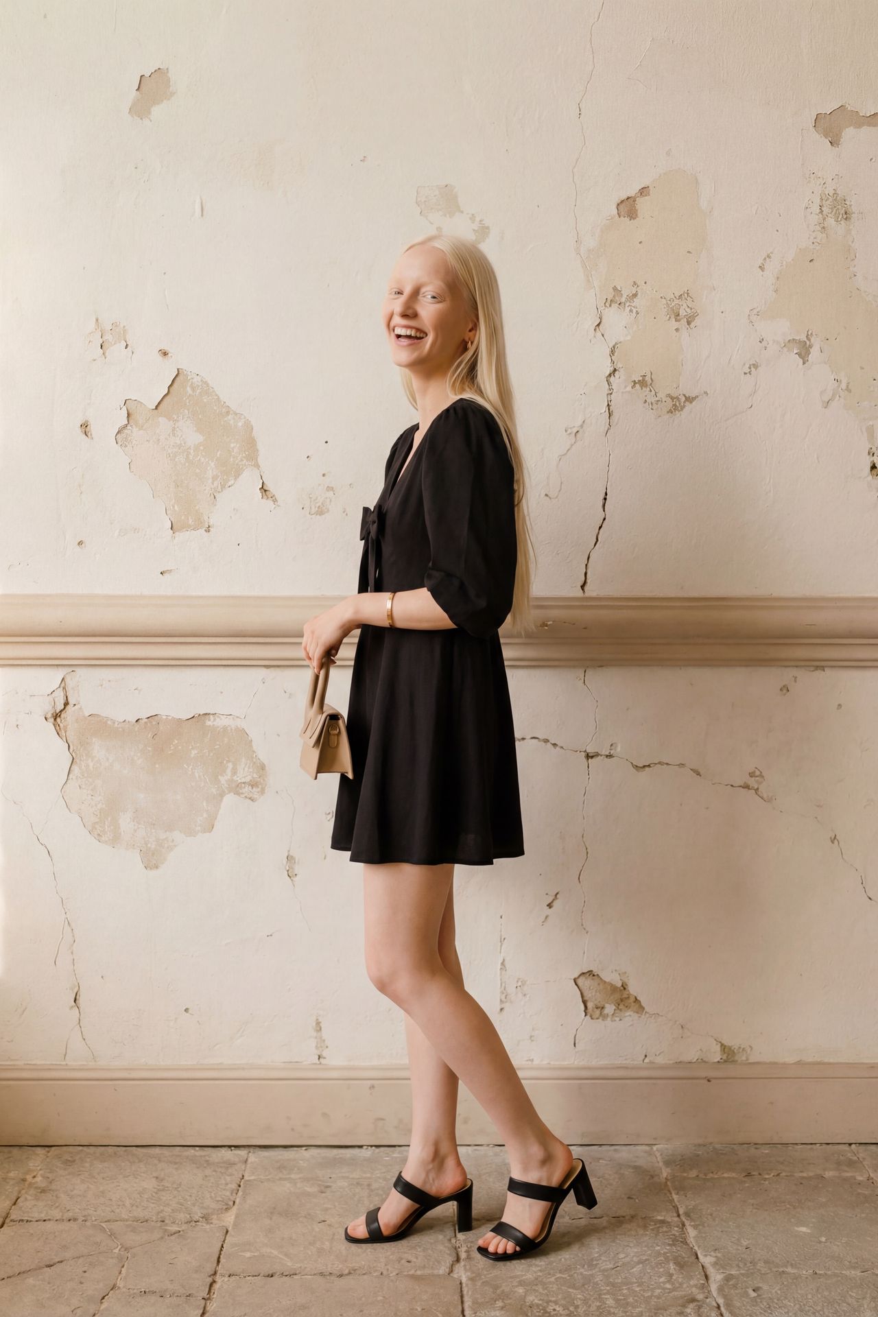 MY FASHION V-neck Mini Dress with Bow Detail 3