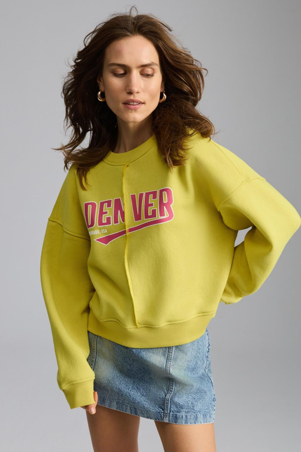 GRIMELANGE Oversized Printed Crew Neck Sweatshirt 3
