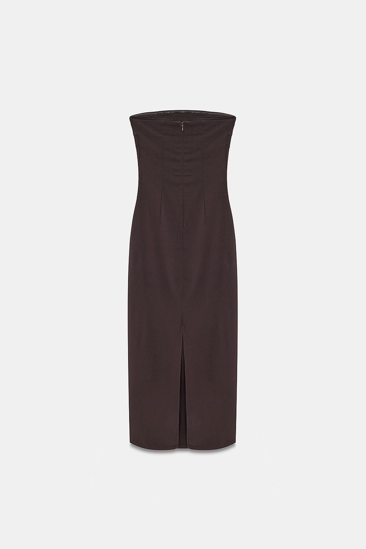 DILVIN Strapless Bodycon Midi Dress With Slit 6