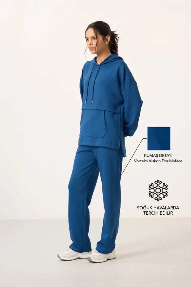 TOMMY Oversized Hooded Sweatshirt And Wide-Leg Pants Set