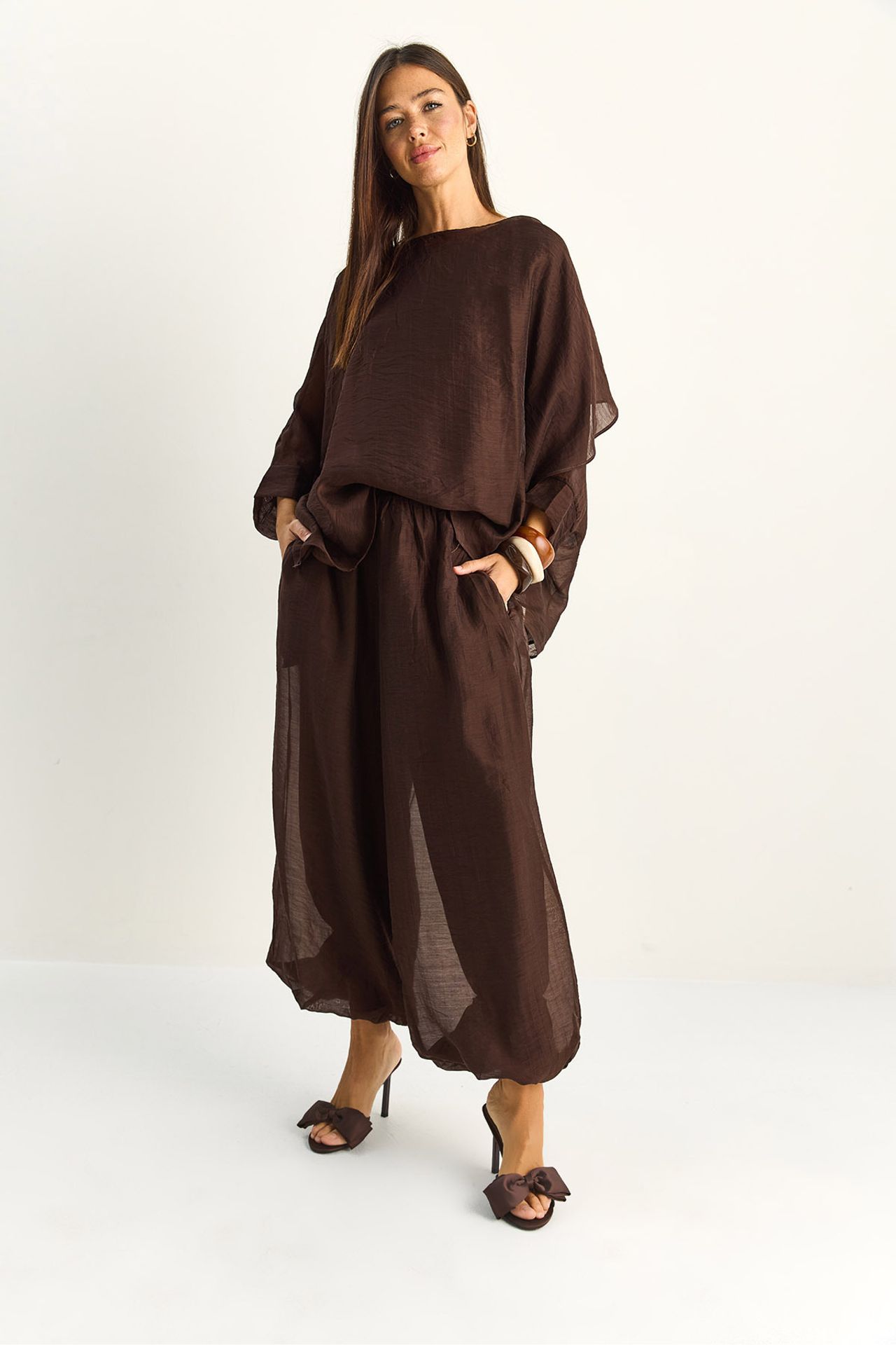 LUCCI High Waist Wide Leg Two-Piece Co-ord Set 6