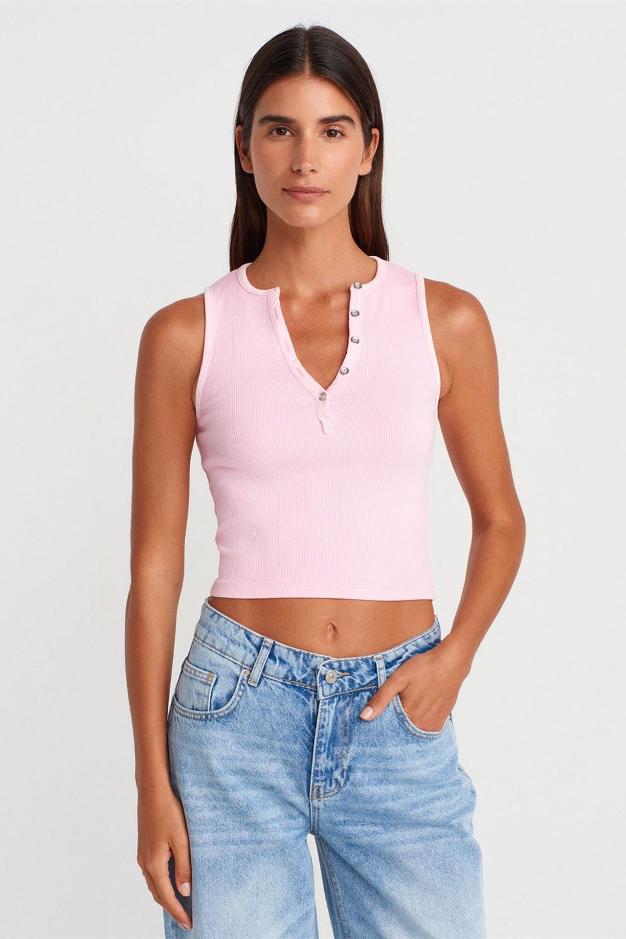 DILVIN Women's Ribbed Cotton-Blend Crop Top 4