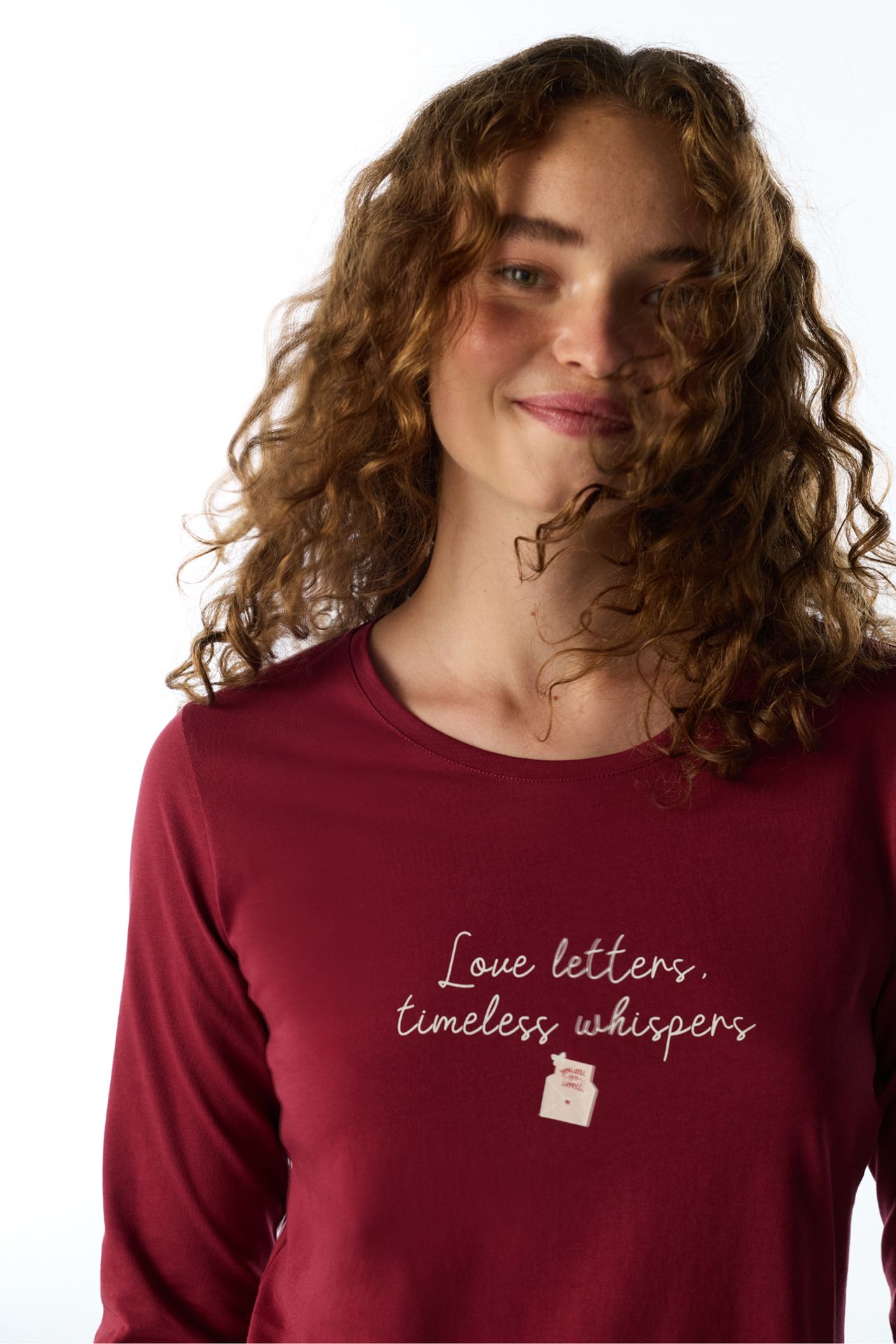 PENTI Letters Bird Pattern Long Sleeve Pajama Set 4