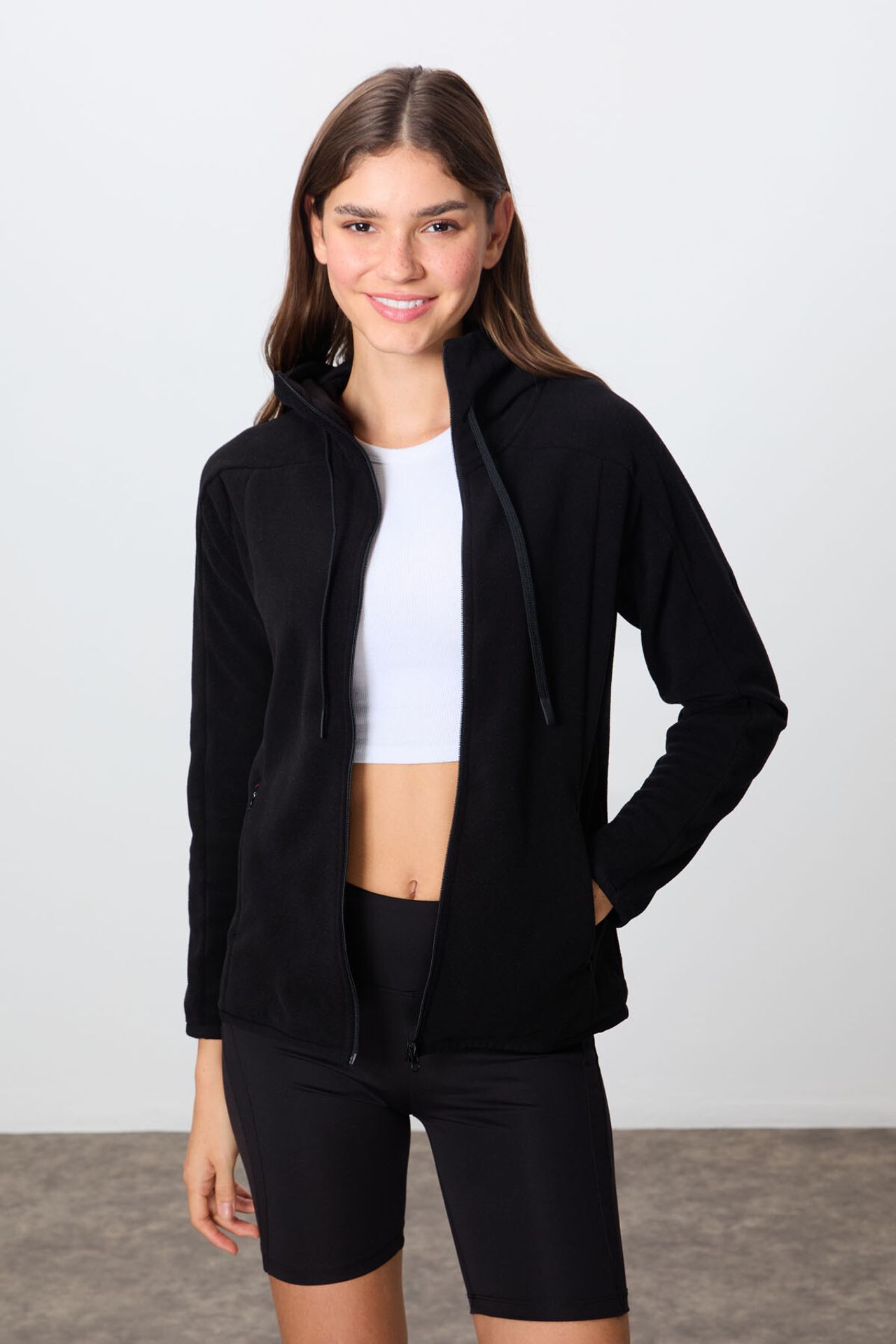 TOMMY Women's Plush Zip-up Hooded Sweatshirt 4