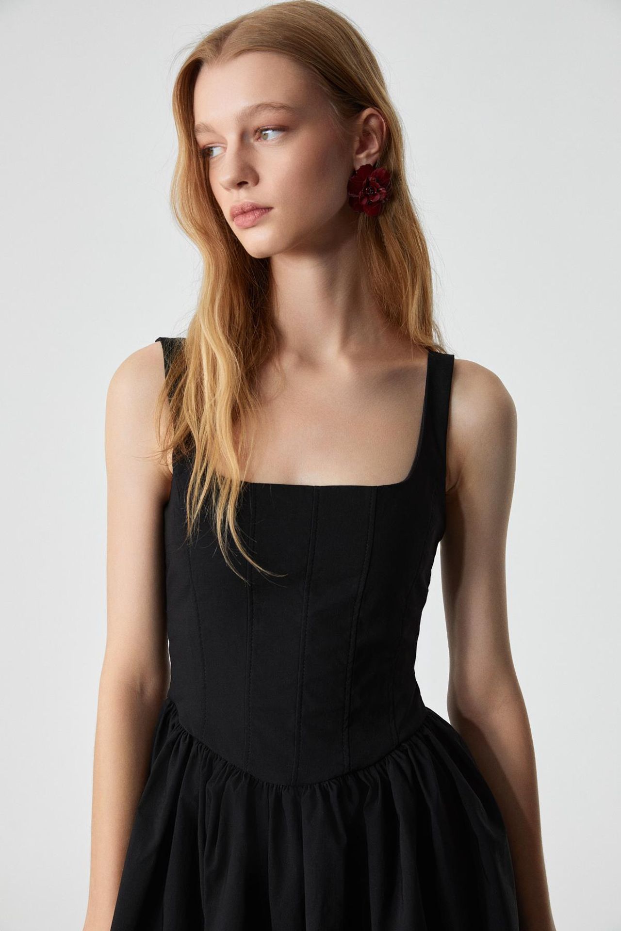 GRIMELANGE Square Neck Slim Fit Mini Dress 4