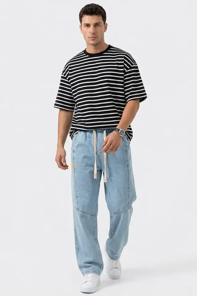 BDART Baggy Denim Pants with Drawstring Waist