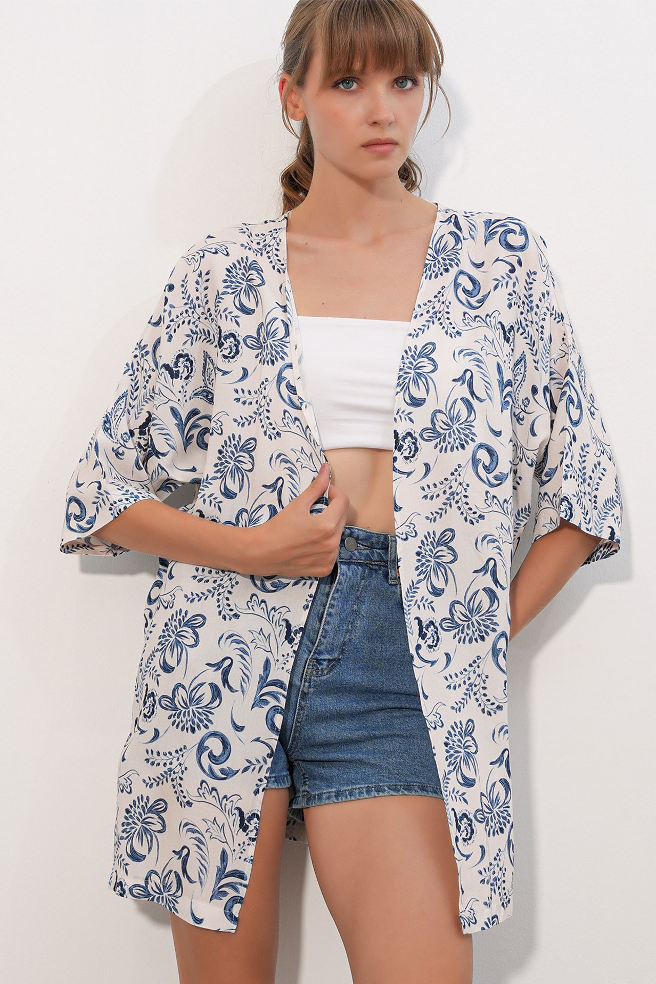BDART Long Printed Viscose Kimono