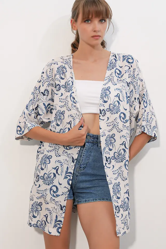 BDART Long Printed Viscose Kimono