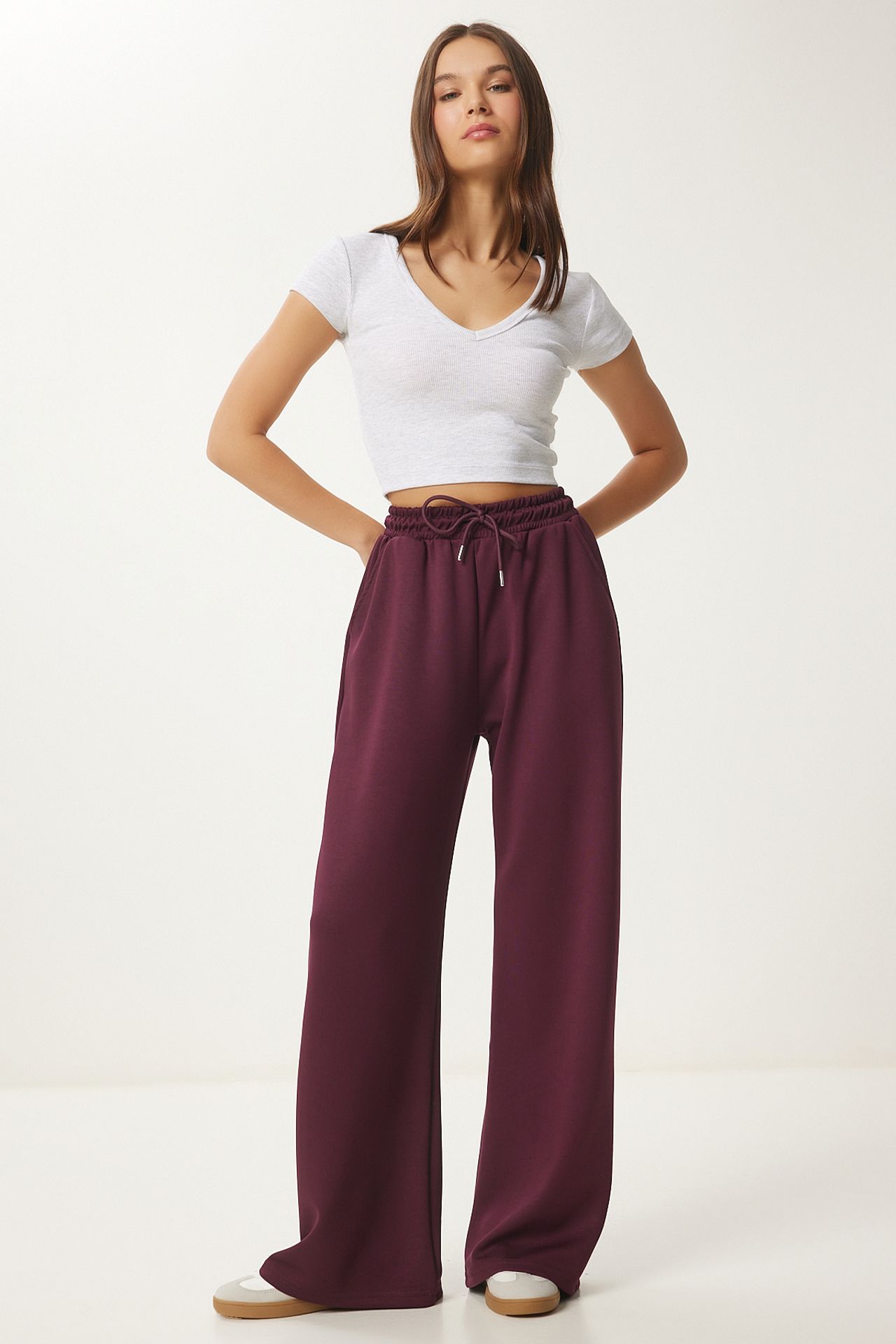 ISTANBUL Wide Leg Drawstring Waist Sweatpants 1