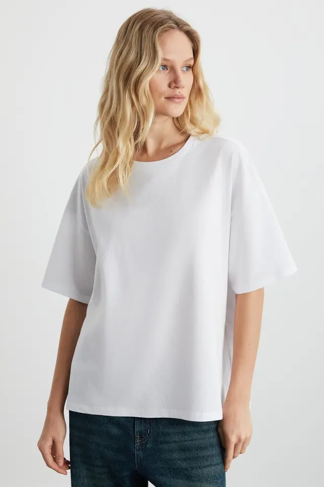 GRIMELANGE Oversized Crew Neck T-Shirt