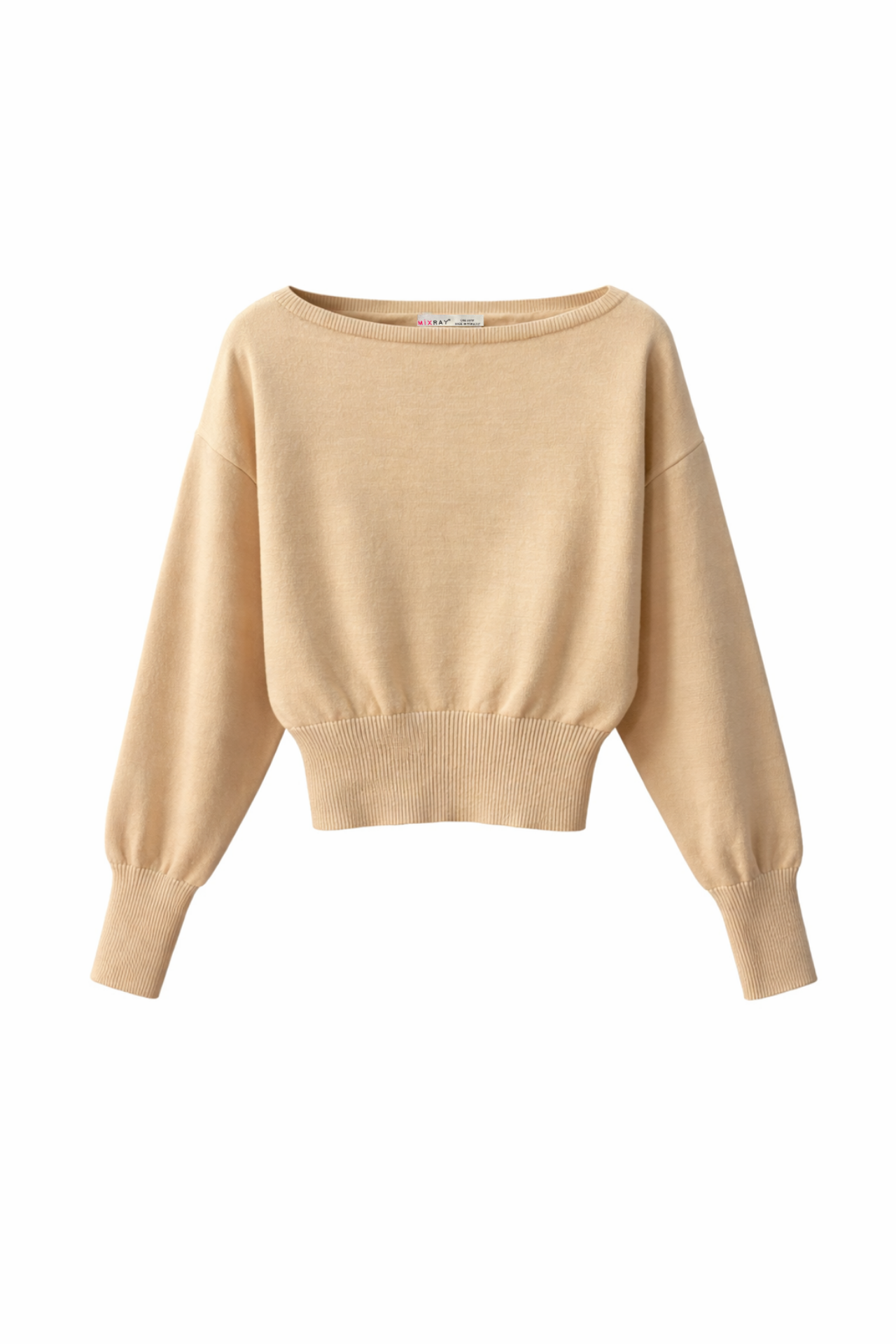 Mixray Ribbed Boat Neck Sweater 3