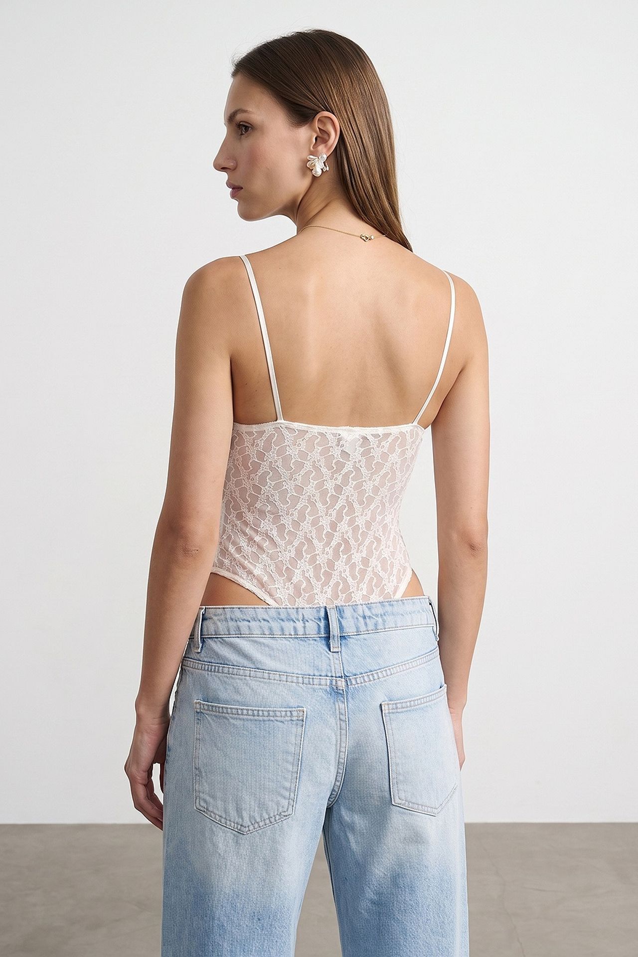 DILVIN Lace Sleeveless Bodysuit Blouse 2