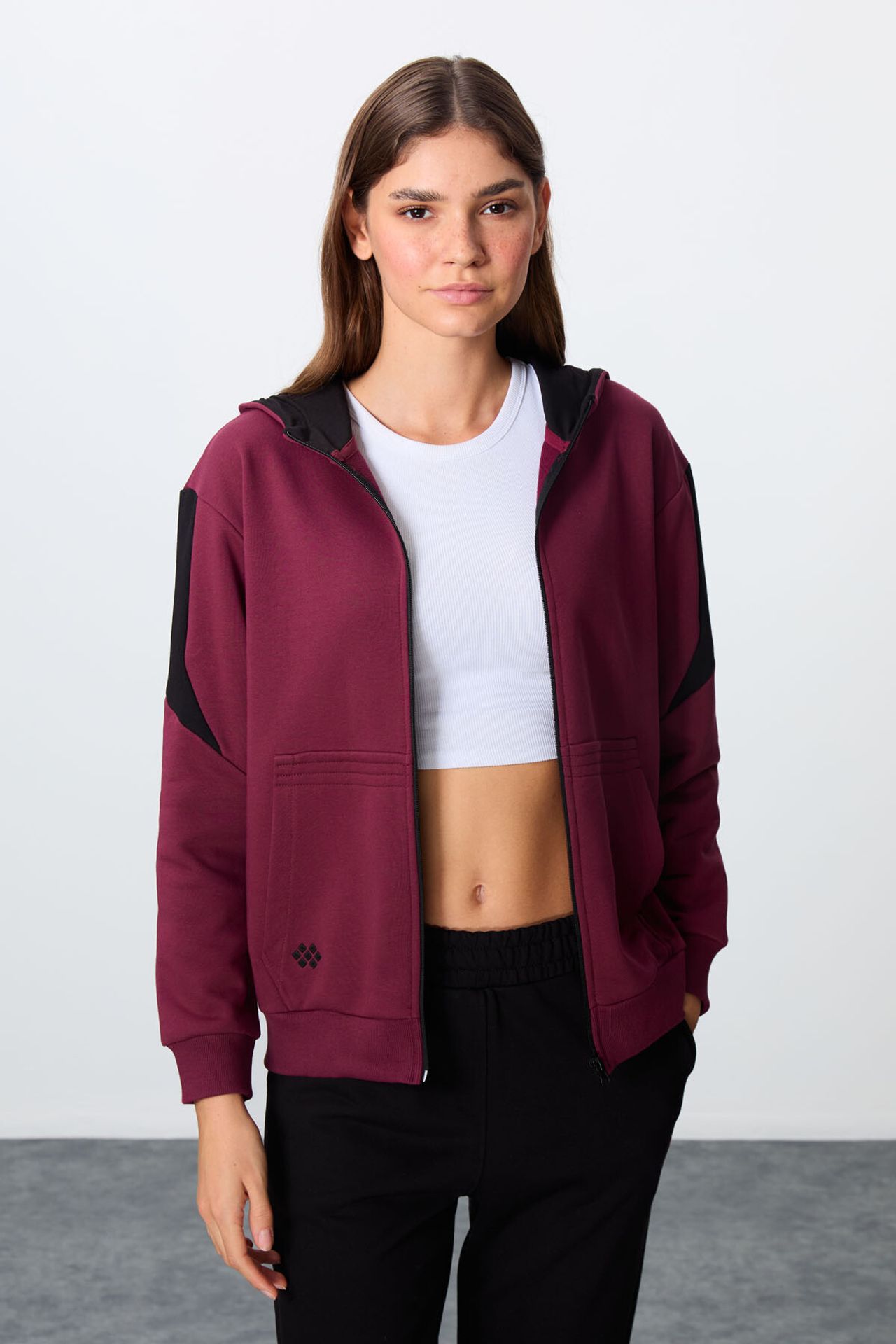 TOMMY Oversized Hooded Zip Sweatshirt And Pants Set 2