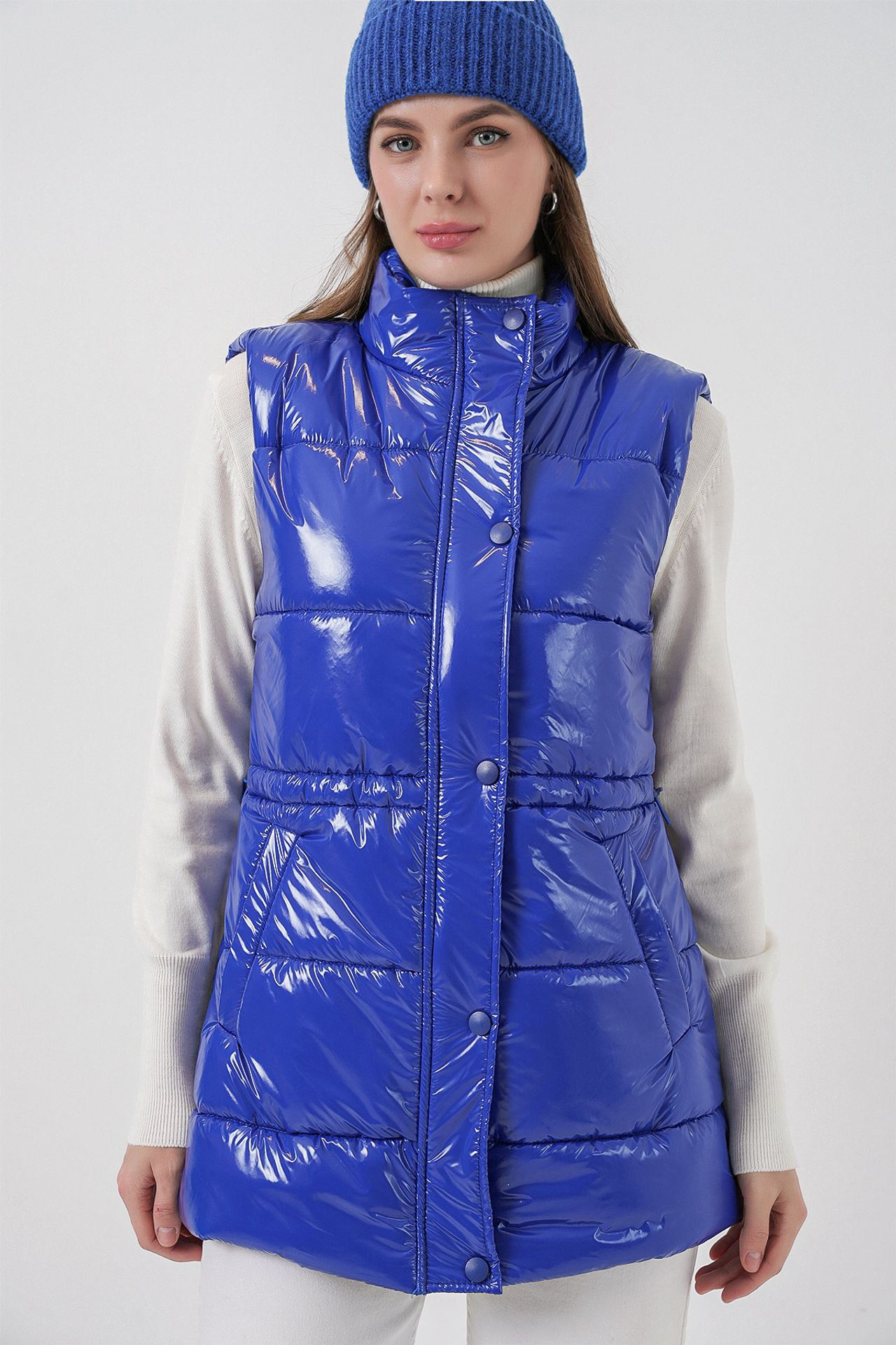 BDART Shiny Zippered Puffer Vest 4