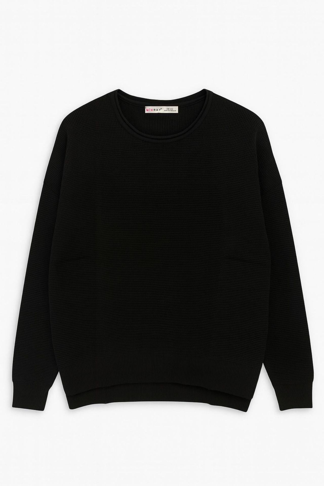 MIXRAY Boat Neck Relaxed Fit Sweater 2
