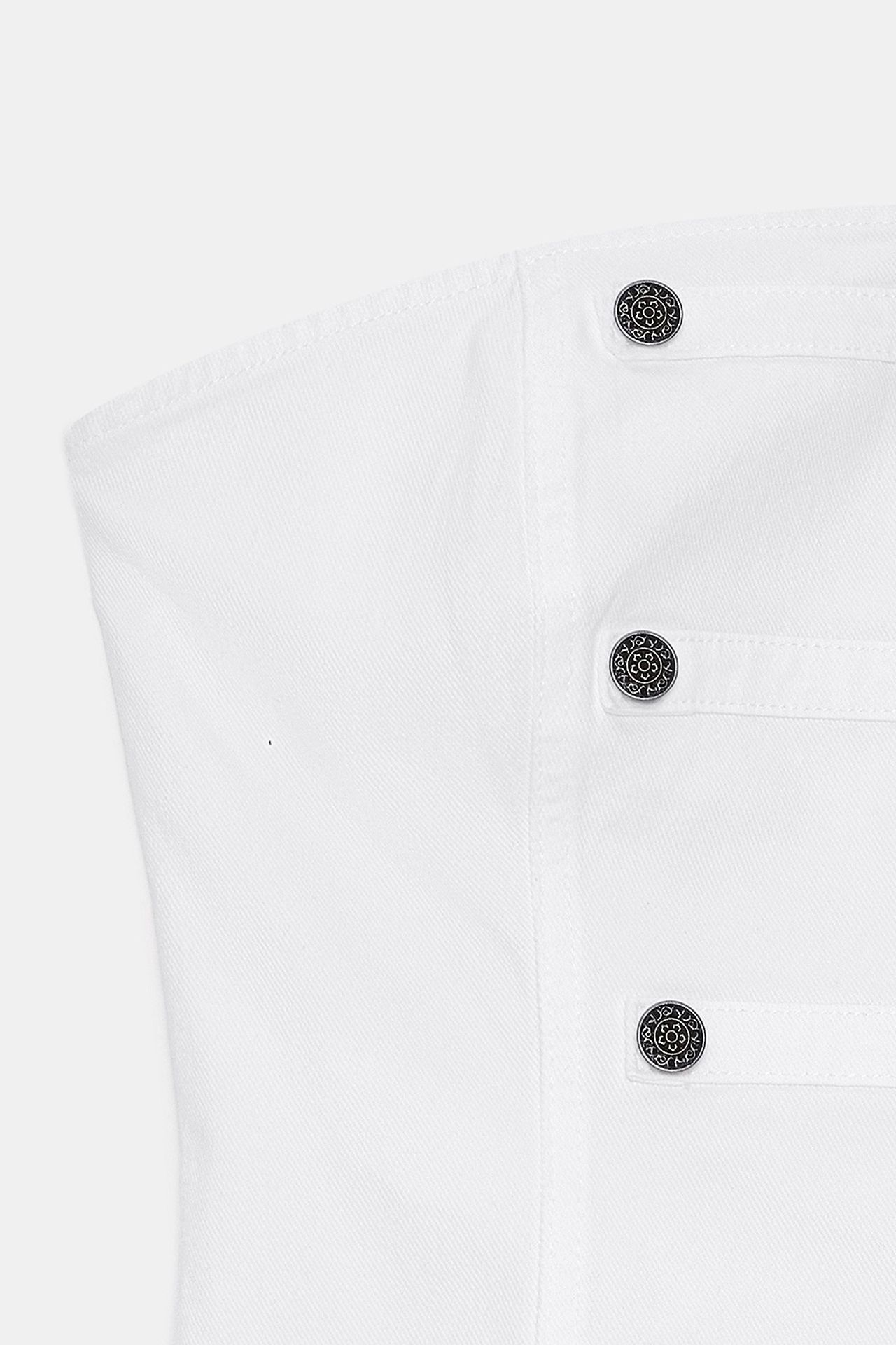 DILVIN Strapless Cotton Poplin Corset Blouse 8