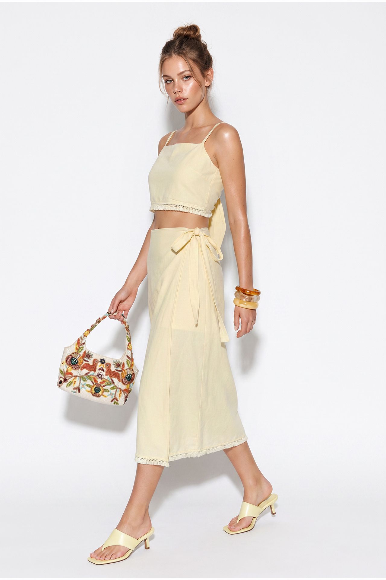 LUCCI Two-Piece Viscose Cotton Blouse And Skirt Set 2