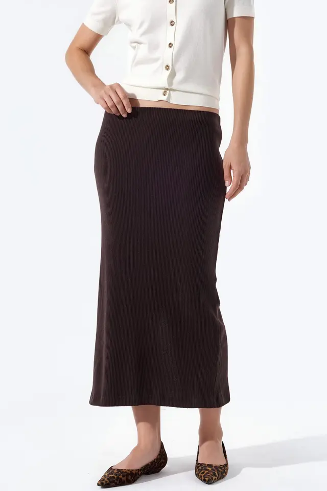 BUSEM Ribbed Elastic Midi Skirt