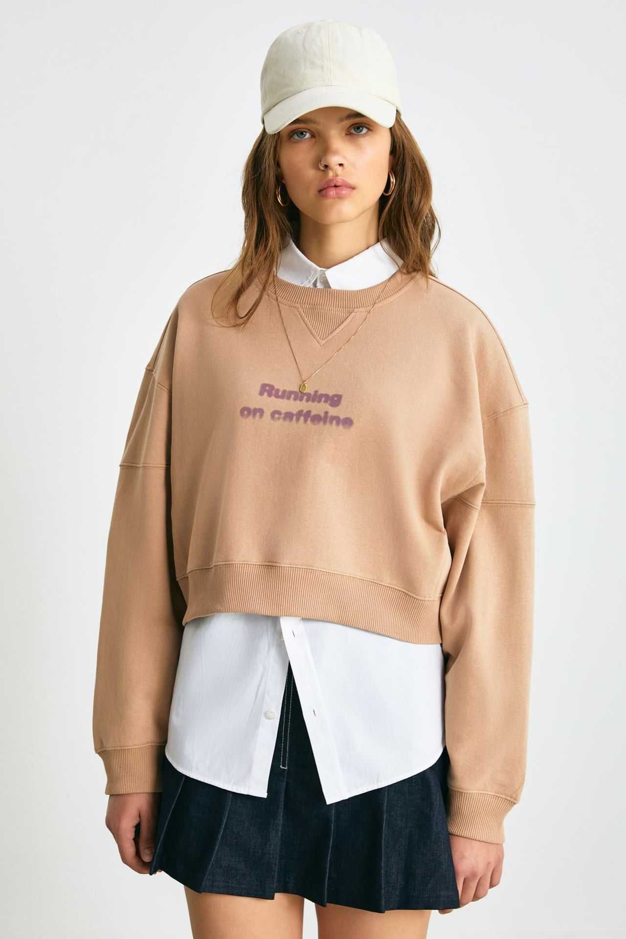 GRIMELANGE Oversized Crop Printed Sweatshirt 2