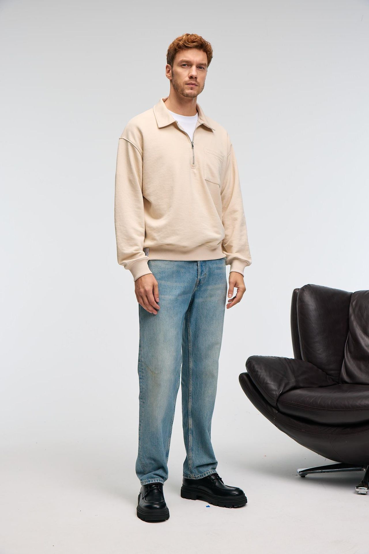 GRIMELANGE Yarım Fermuarlı Cepli Sweatshirt 3