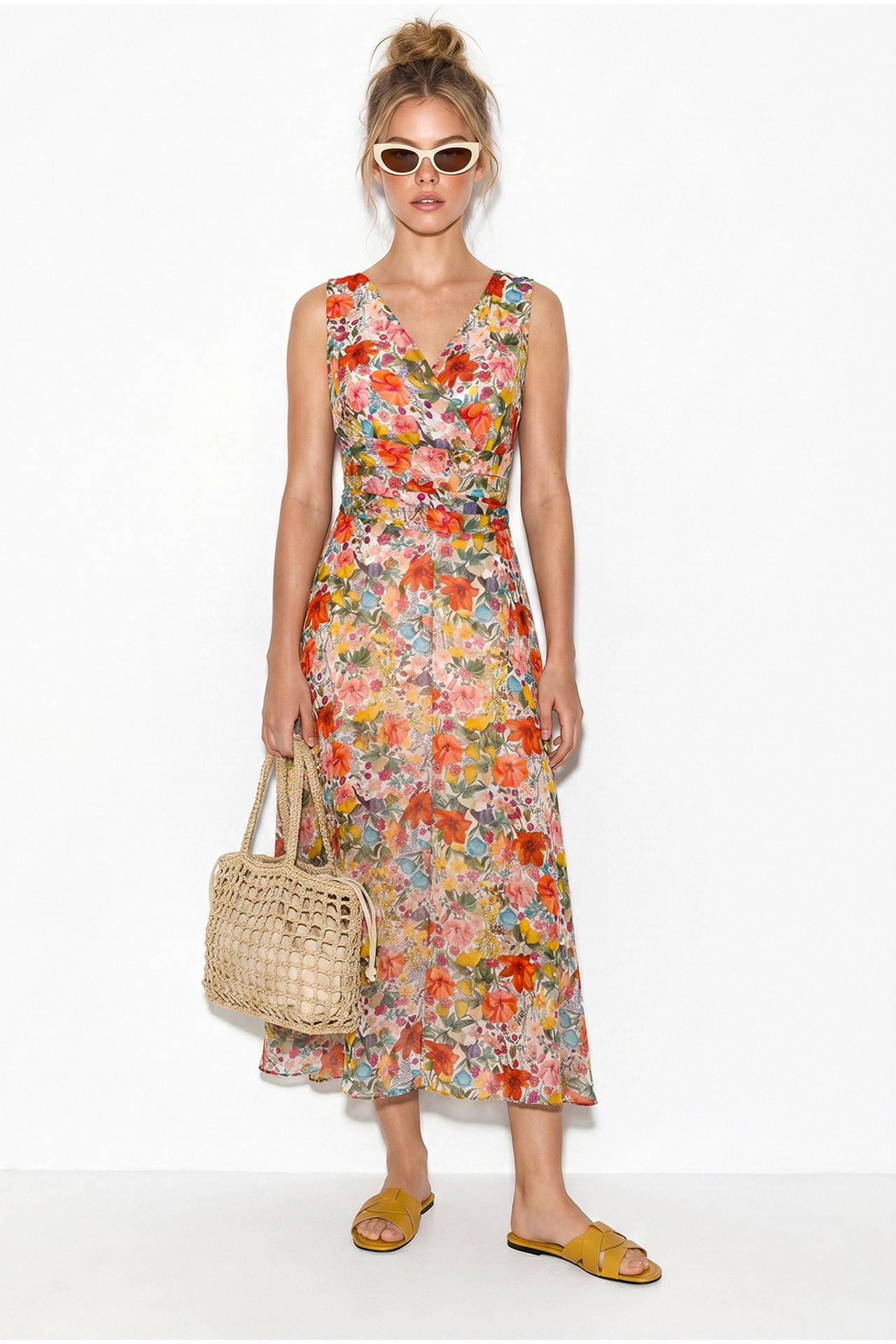 LUCCI Floral A-line Midi Dress 3