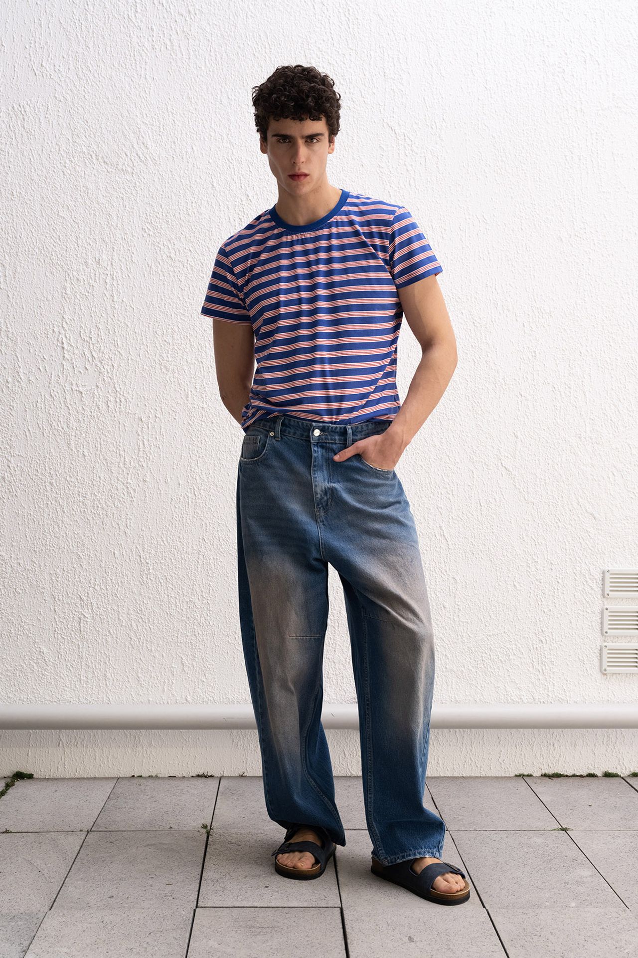 GIESTO Striped Crew Neck T-Shirt 4