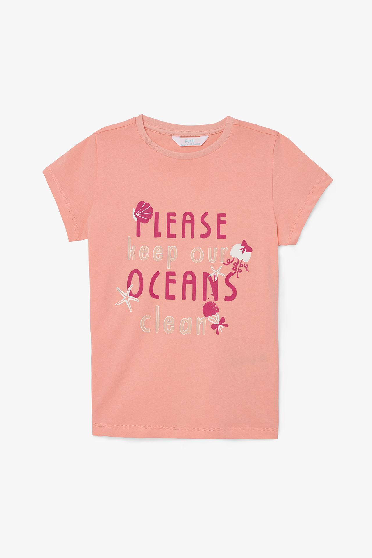 PENTI Girls' Keep Our Ocean Cotton Pajama Set 5