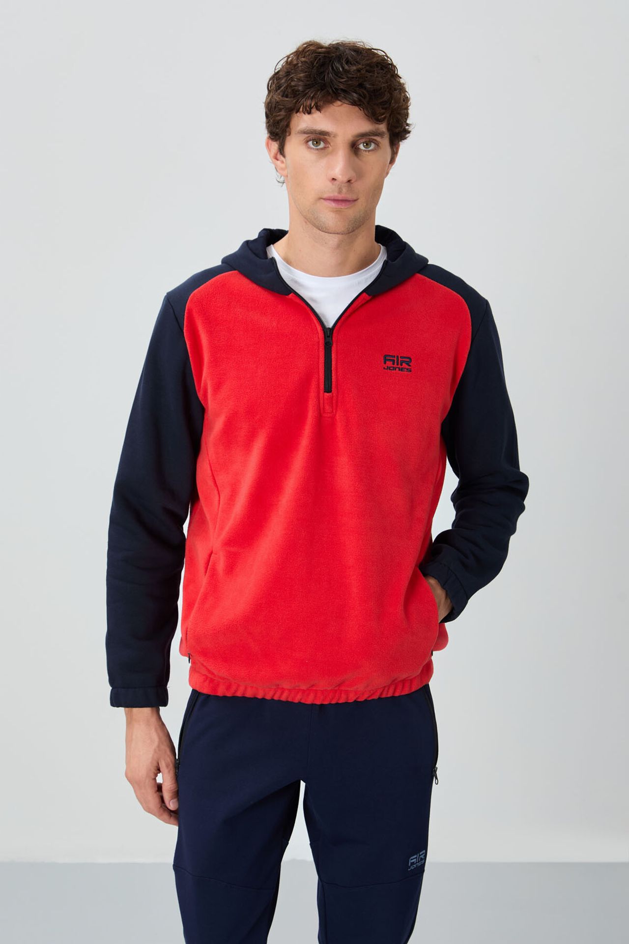 TOMMY Men's Color-Blocked Half-Zip Plush Sweatshirt 1