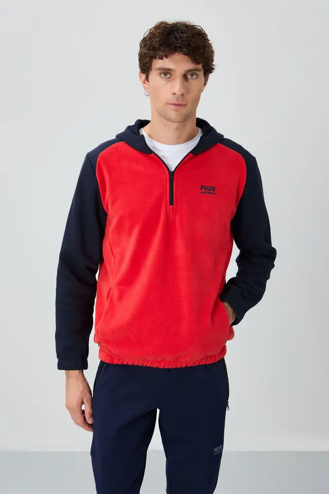 TOMMY Men's Color-Blocked Half-Zip Plush Sweatshirt