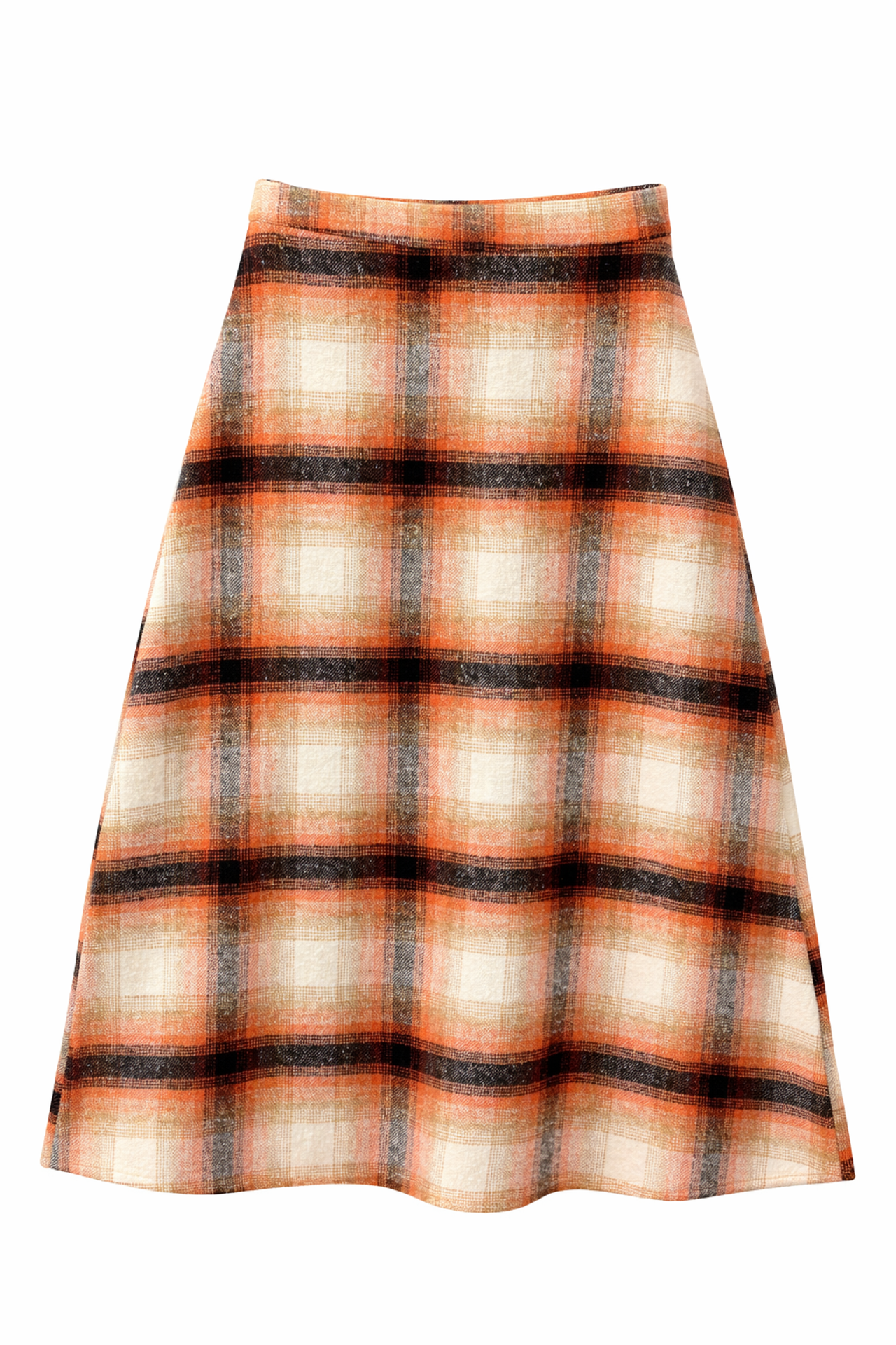 MIXRAY Women’s High Waist Plaid Midi Skirt 1