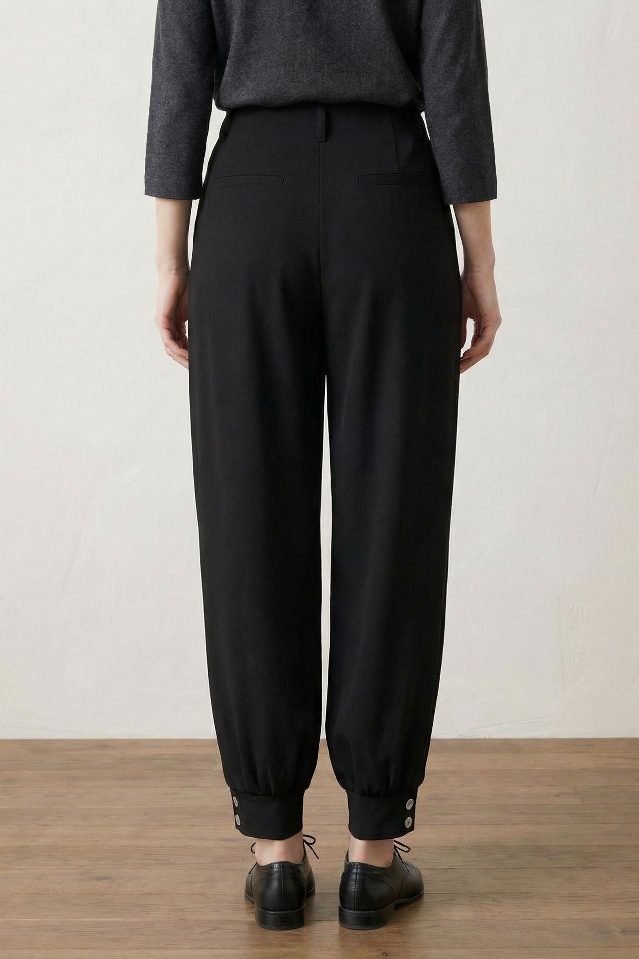 MY FASHION Belted Buttoned Leg Tailored Trousers 5