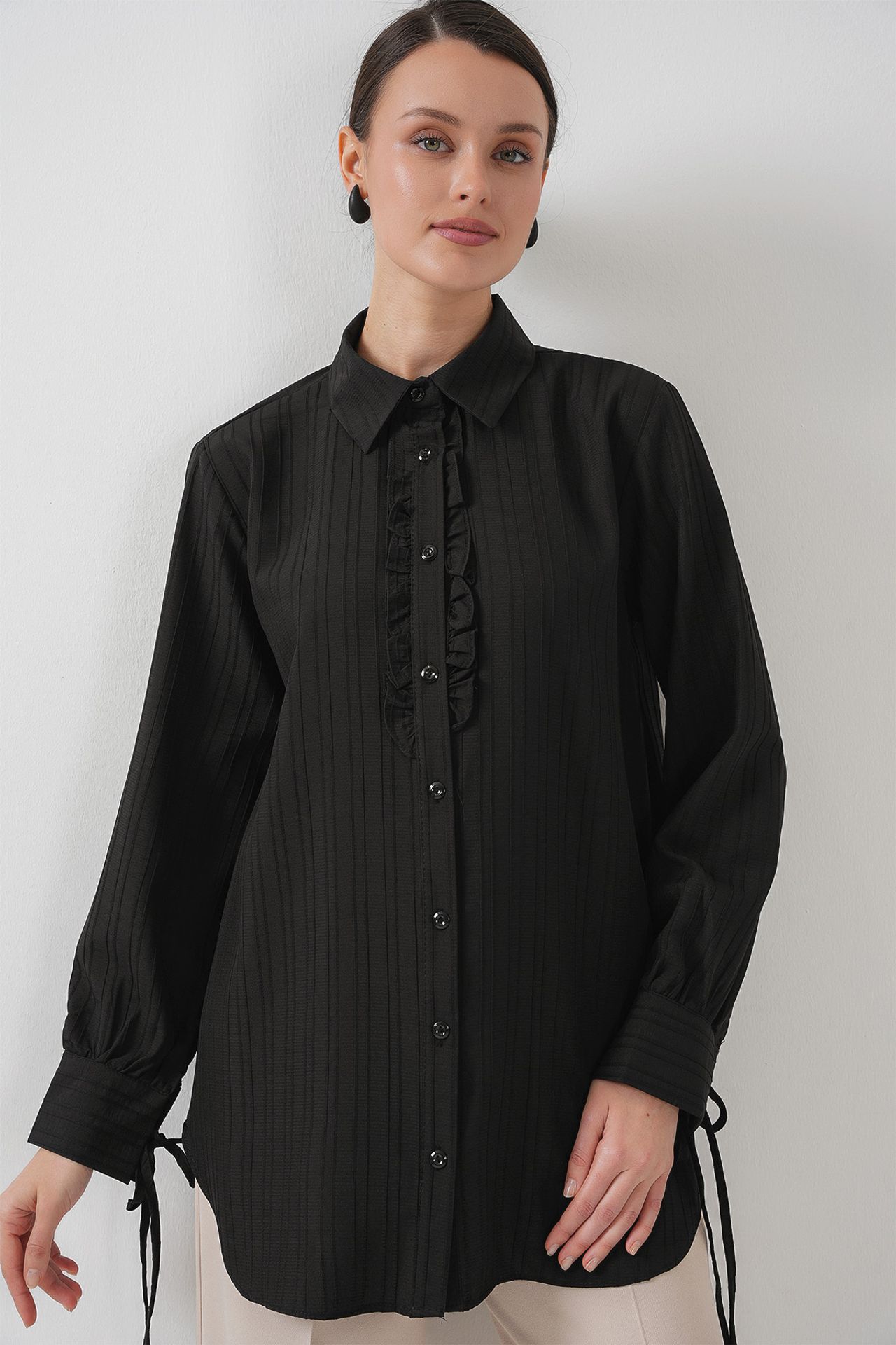 BDART Ruffle Detailed Textured Shirt 1