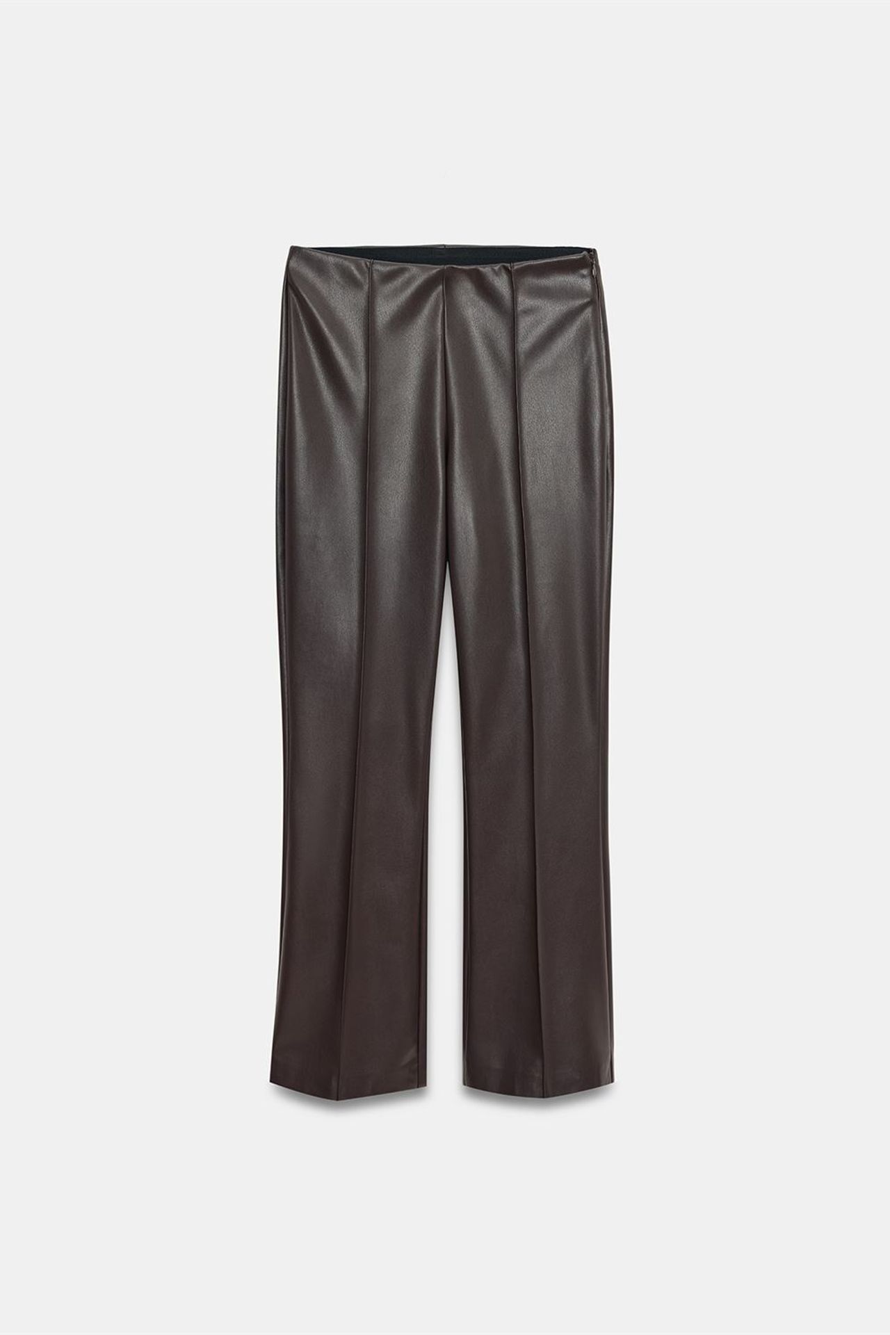 DILVIN High-Waist Faux Leather Flare Leggings
