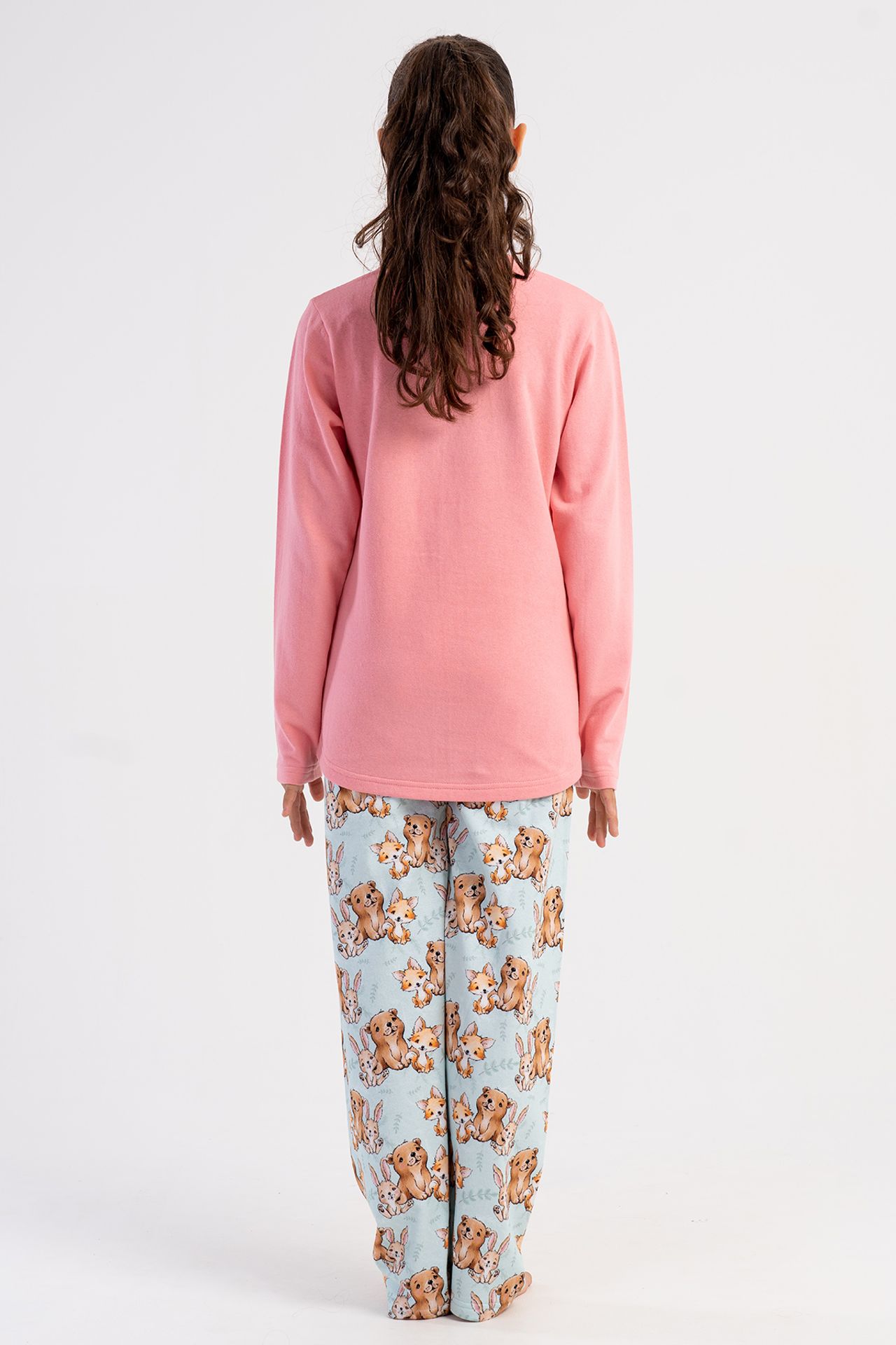YAKE Uzun Baskılı 2 Parçalı Pijama Takımı 4