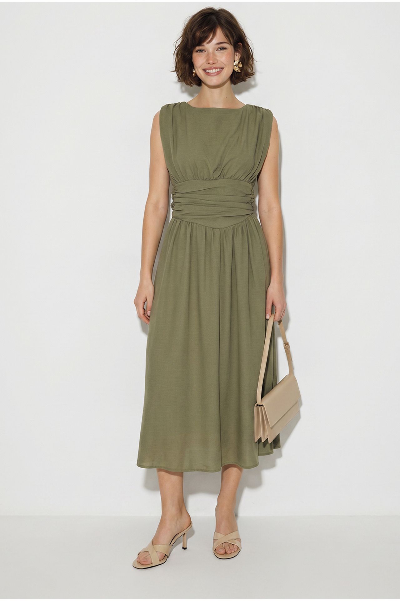 LUCCI Women's Sleeveless A-Line Midi Dress 4
