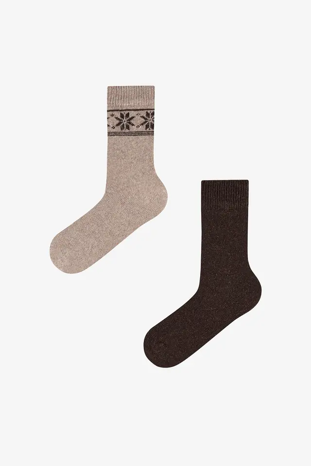 PENTI Men's Terra Classic Diamond Pattern Pair Crew Socks