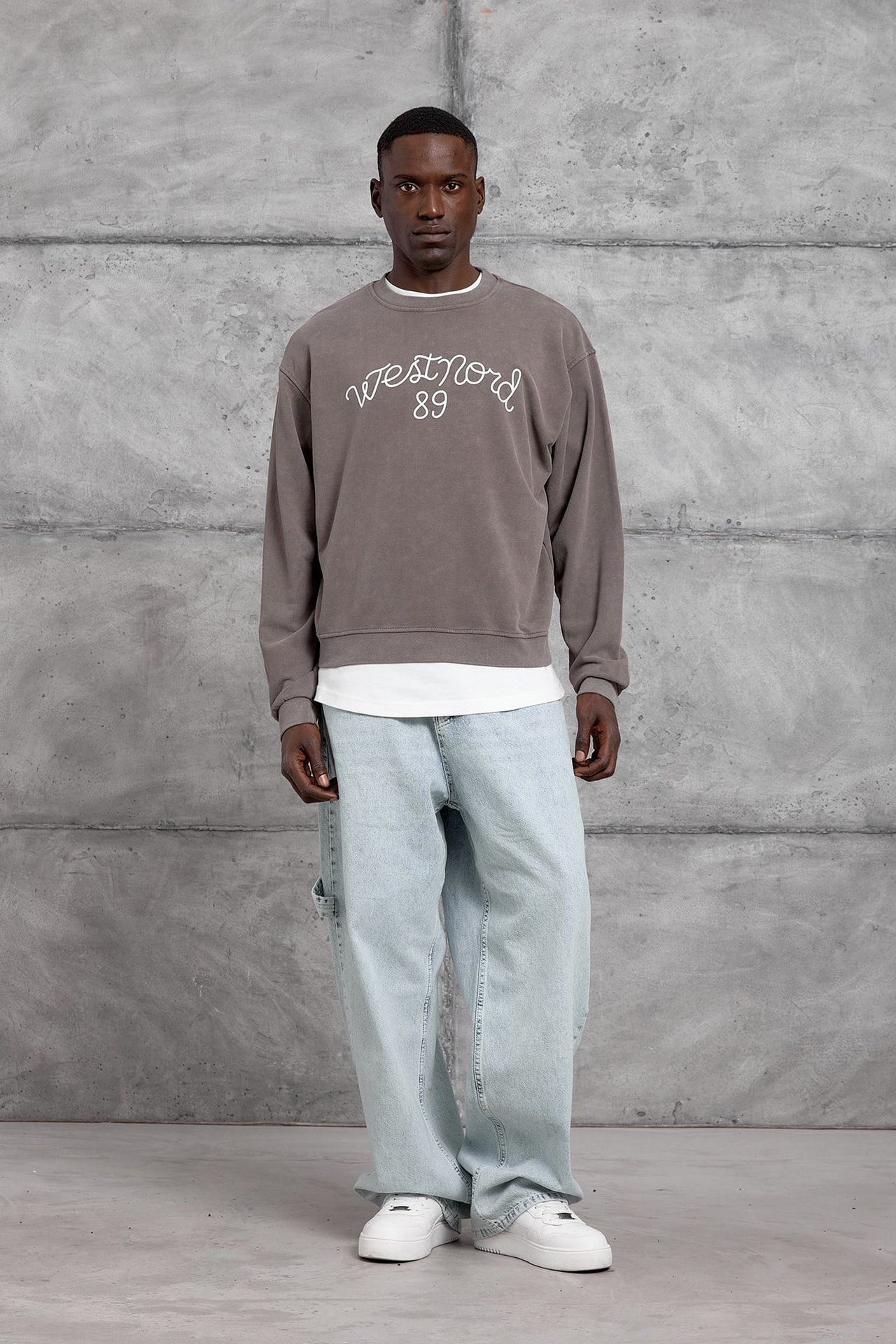 NOMARC Baskılı Oversize Bisiklet Yaka Sweatshirt 3