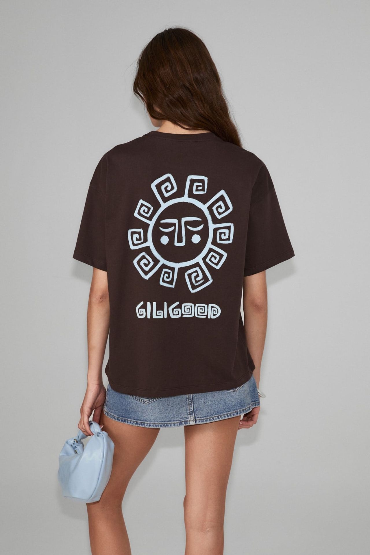 GRIMELANGE Oversized Crew Neck Logo T-Shirt 1