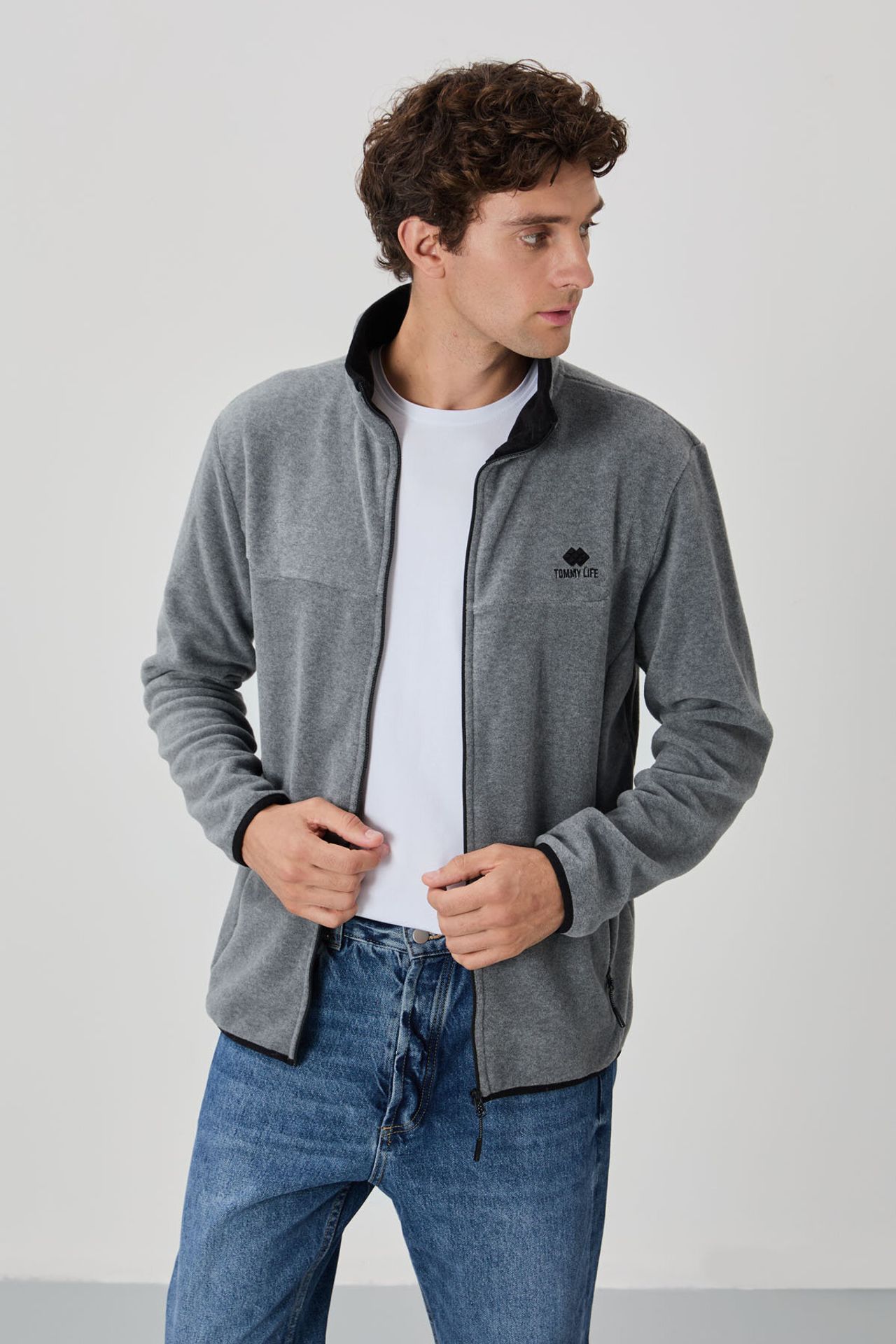 TOMMY Men's Plush Zip-Front Sweatshirt 4