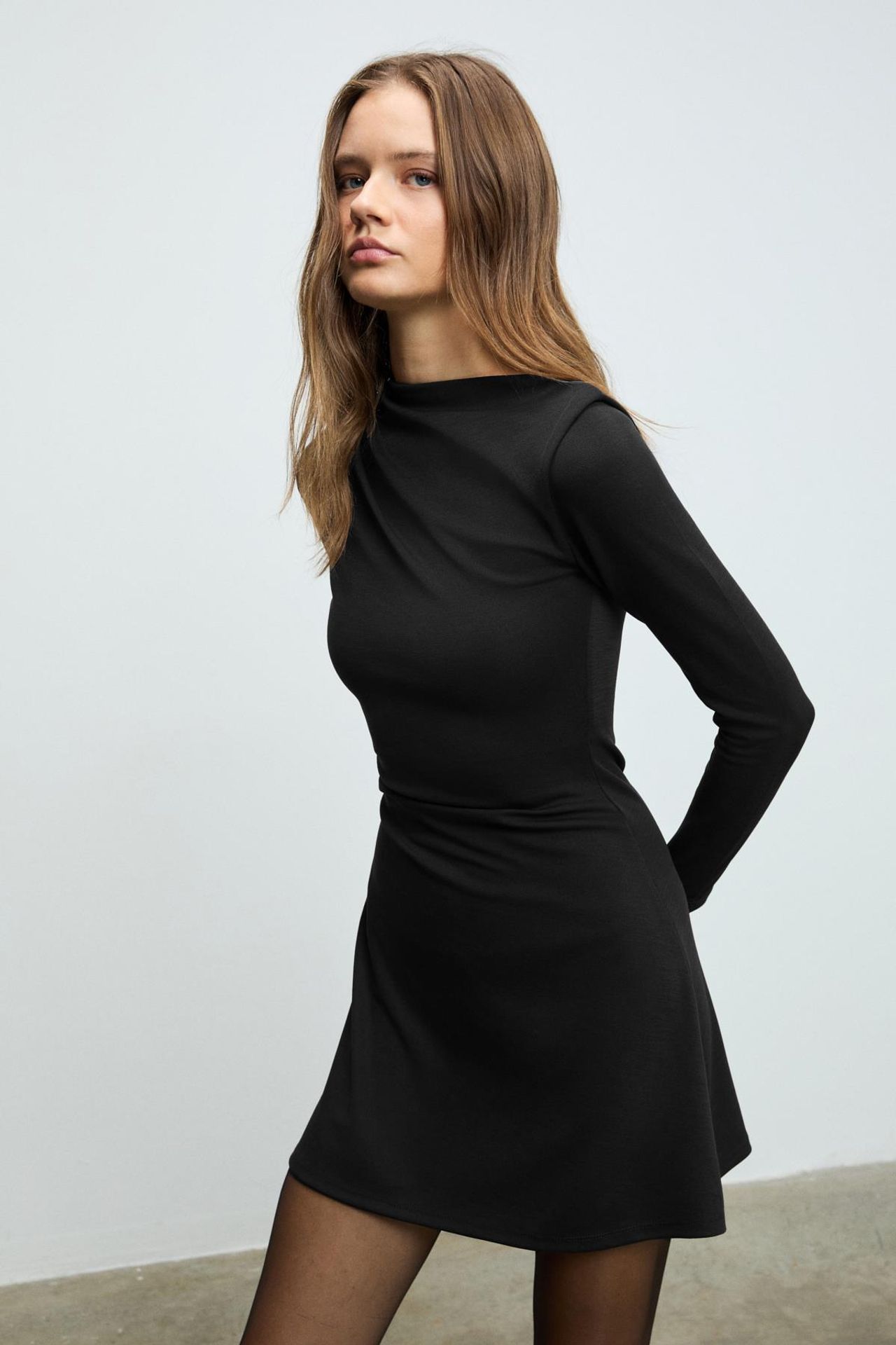 GRIMELANGE Pleated Crew Neck Mini Dress 3