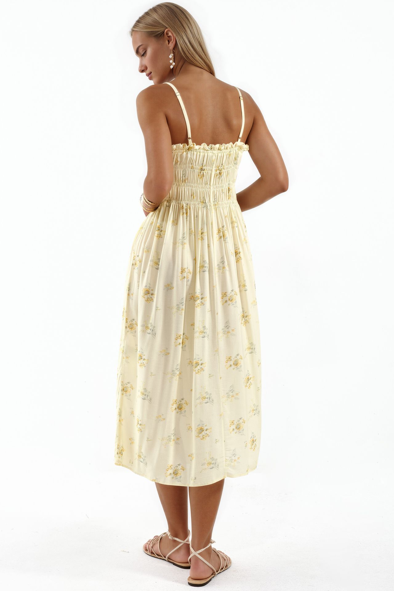 BUSEM Floral Cotton Poplin Midi Dress 3