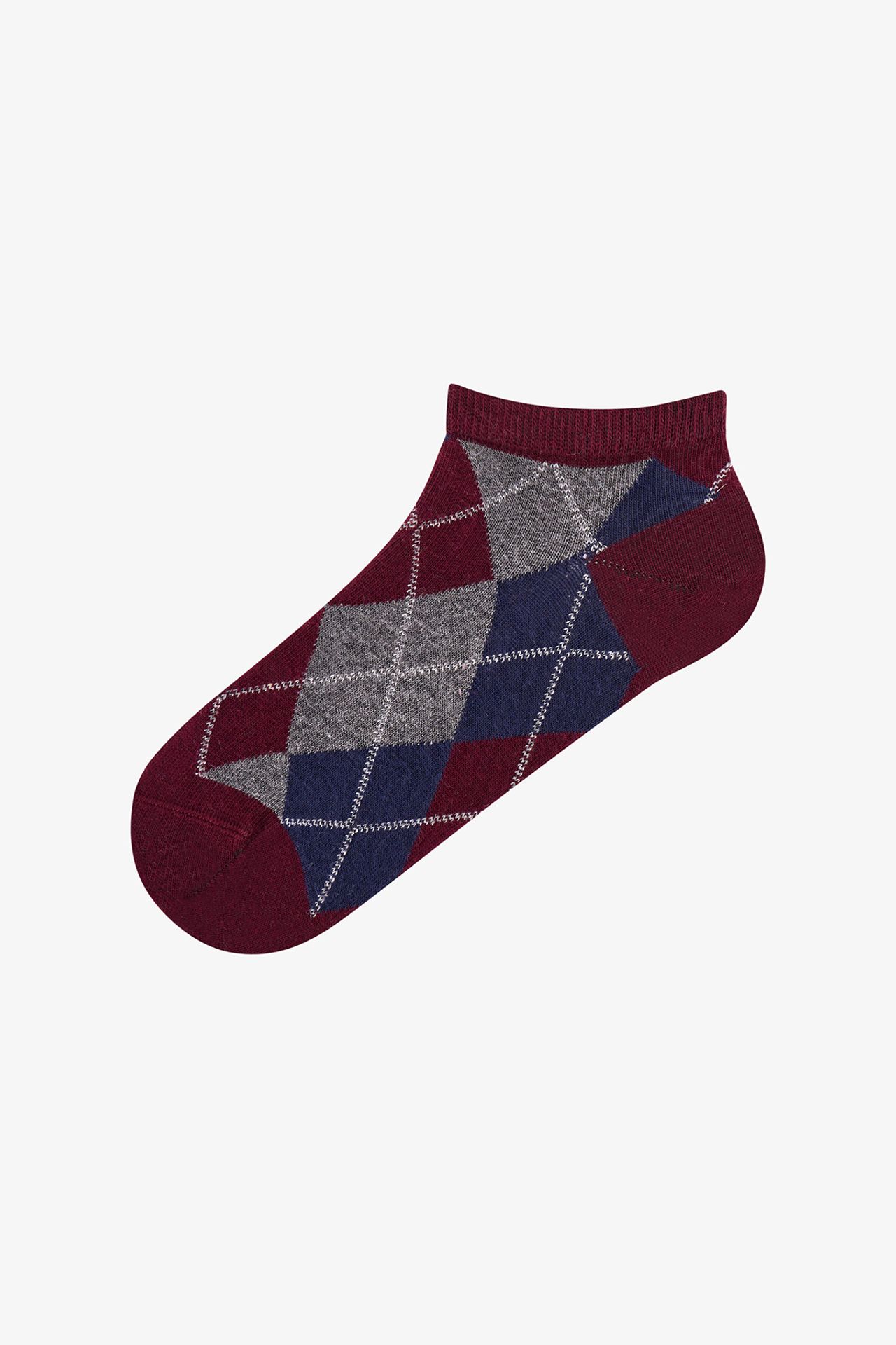 PENTI Shiny Checkered Diamond Pattern Ankle Socks Pair 2